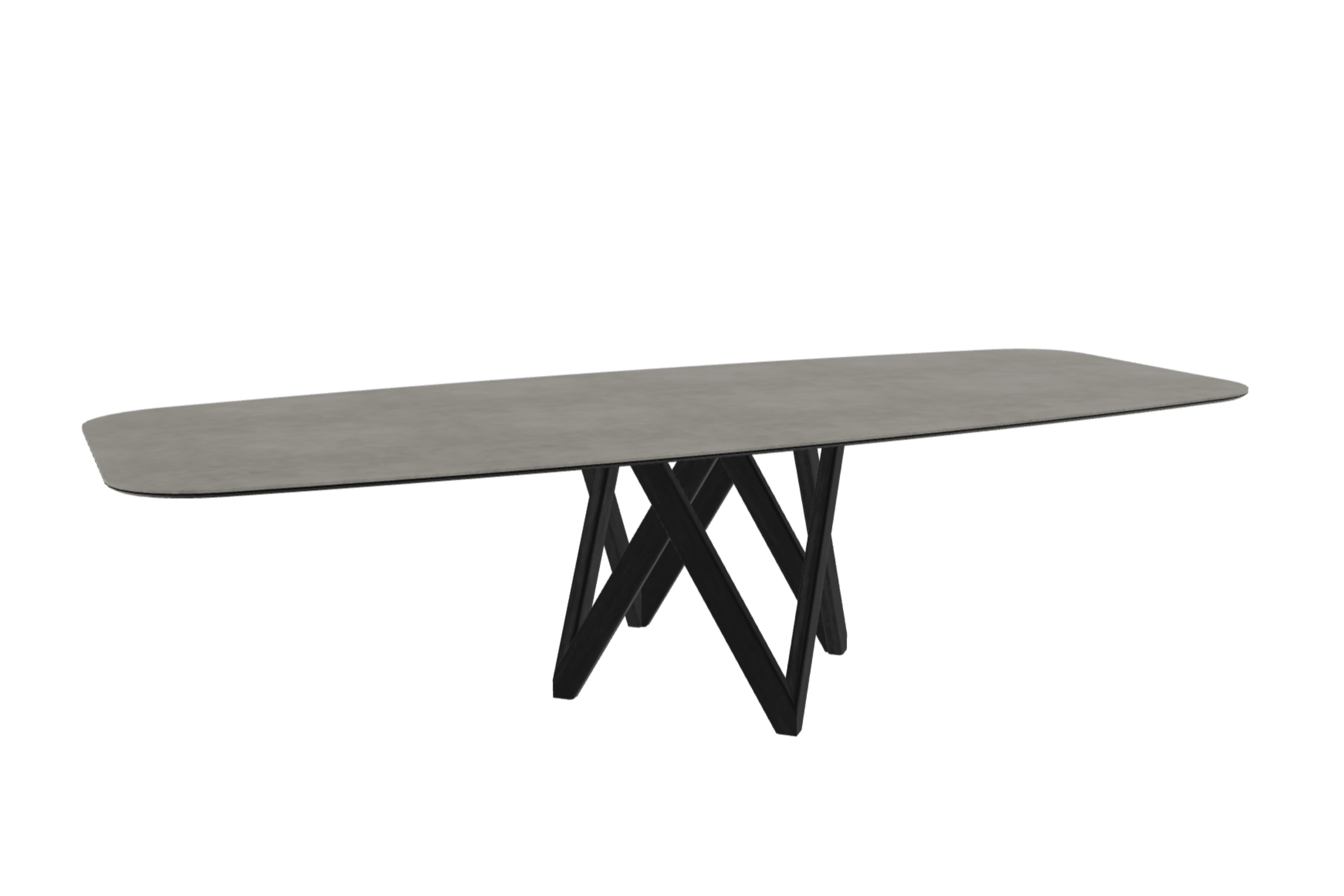 Stół CARTESIO jasnoszara ceramika z drewnianą podstawą Calligaris 300 cm matowa czerń Eye on Design