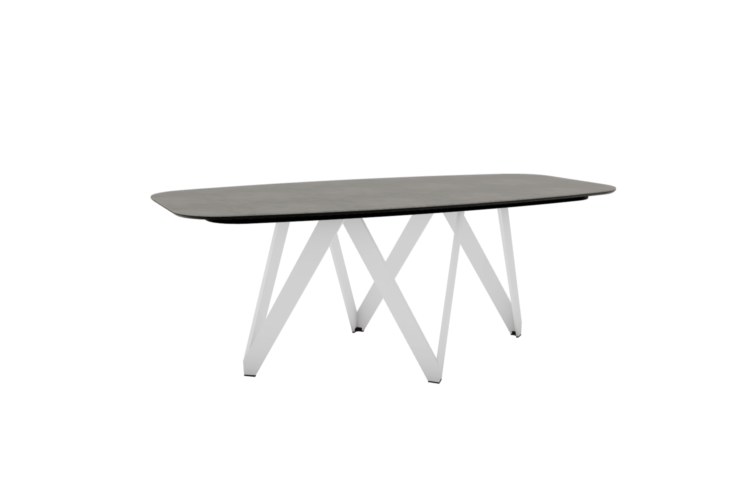 Stół CARTESIO jasnoszara ceramika z metalową podstawą Calligaris 200 cm matowa biel Eye on Design