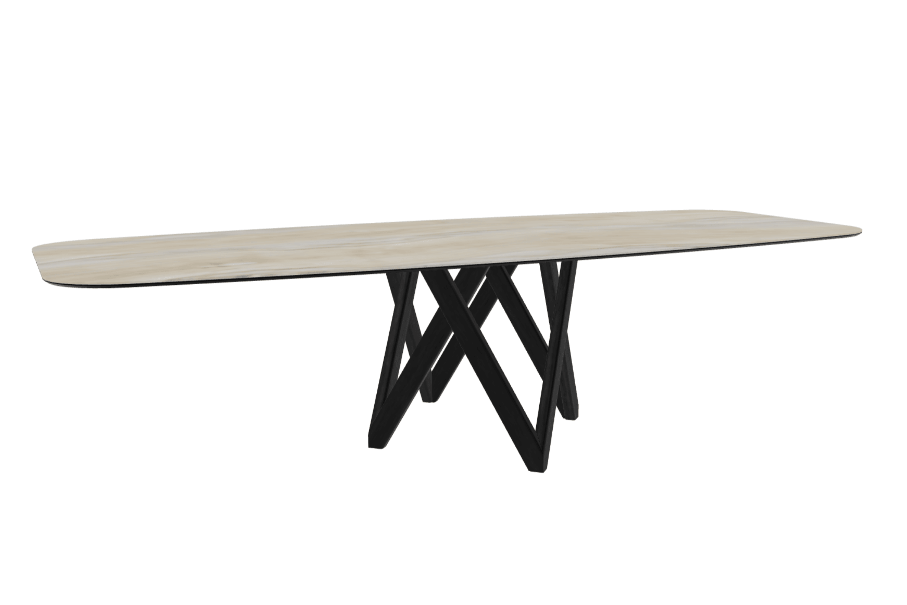 Stół CARTESIO piaskowy marmur z drewnianą podstawą Calligaris 300 cm matowa czerń Eye on Design