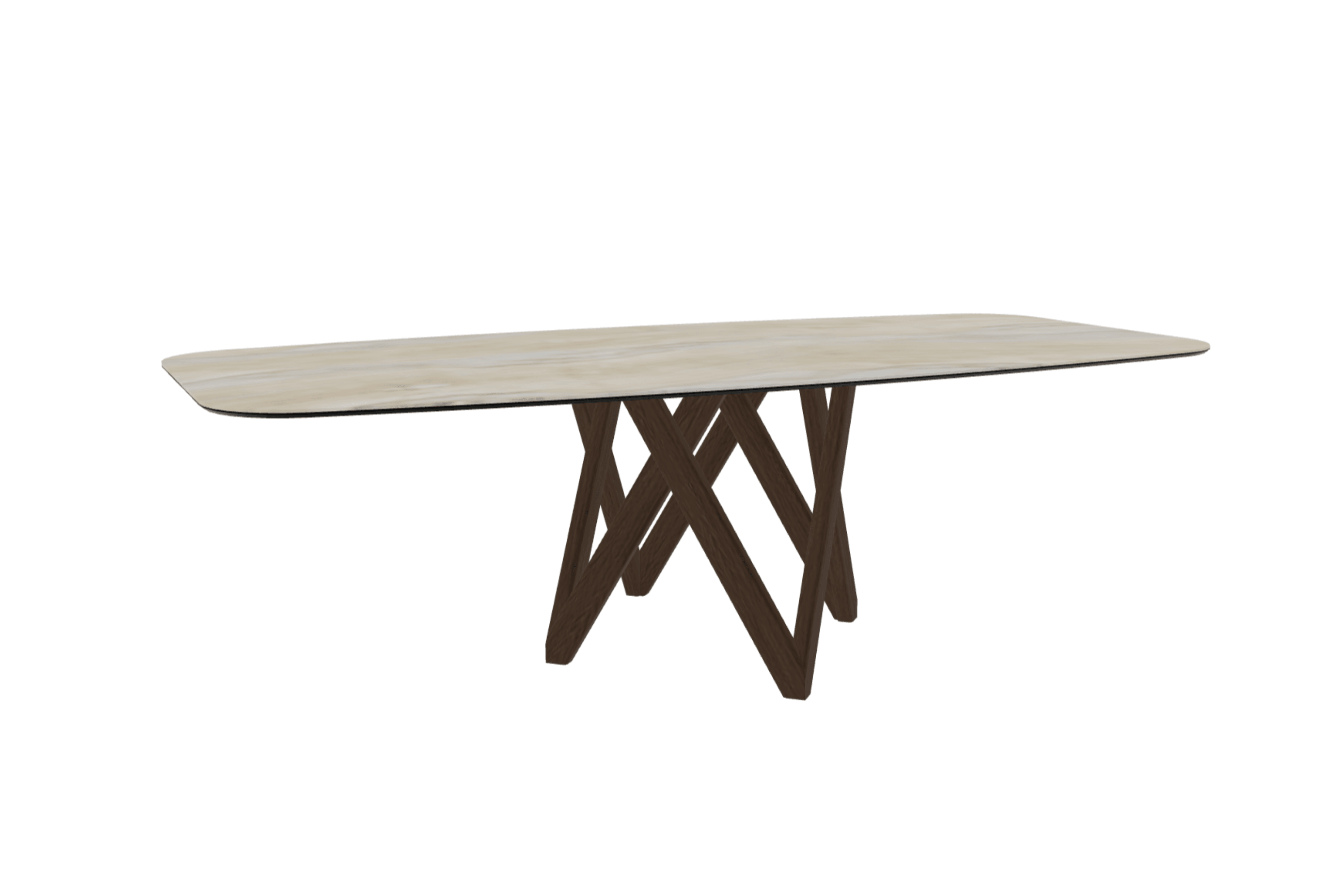 Stół CARTESIO piaskowy marmur z drewnianą podstawą Calligaris 250 cm ciemnobrązowy Eye on Design