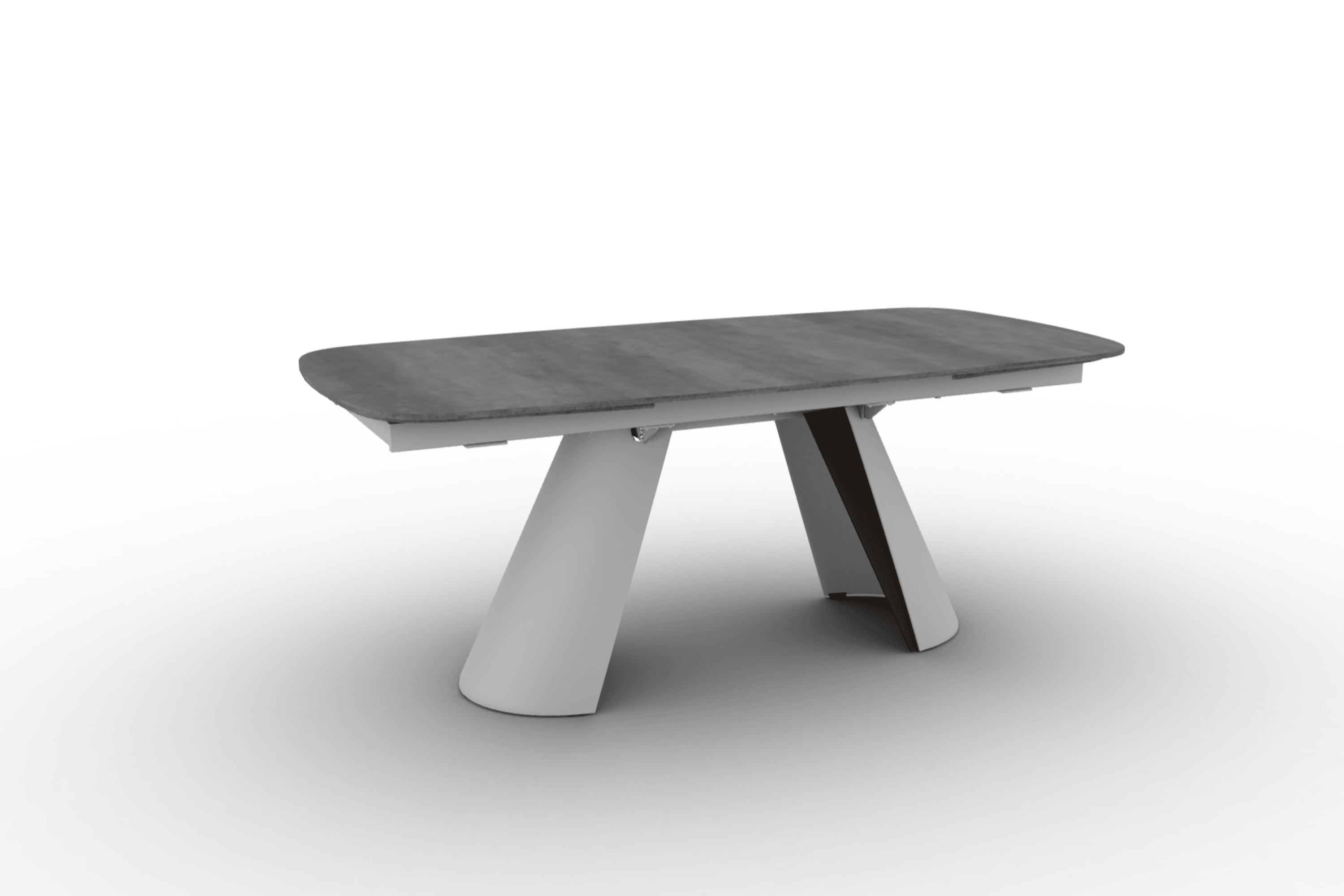Stół elipsa rozkładany APIAN cement Calligaris matowa biel matowy brąz Eye on Design