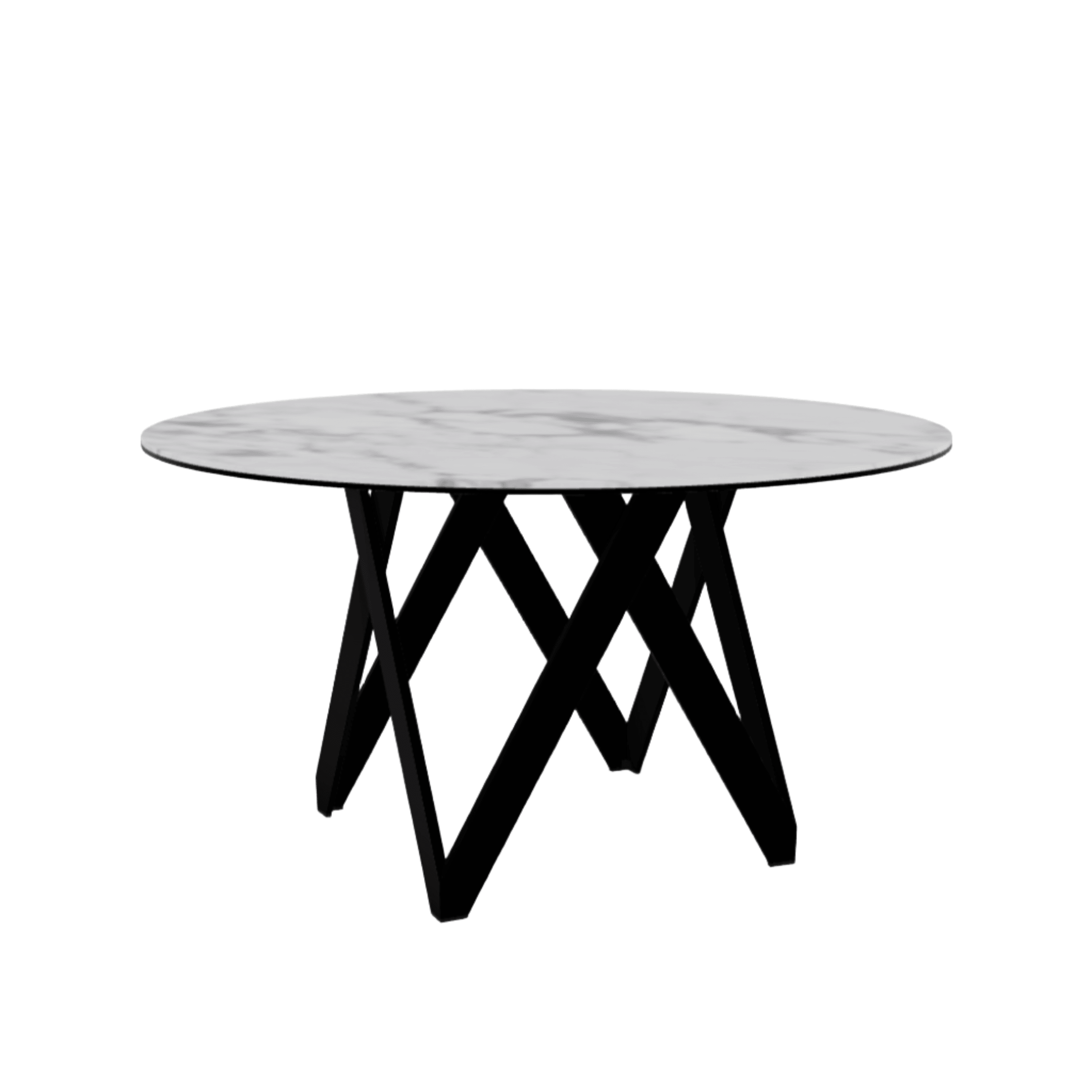 Stół okrągły CARTESIO biały marmur Calligaris 140 cm czarny matowy metal Eye on Design