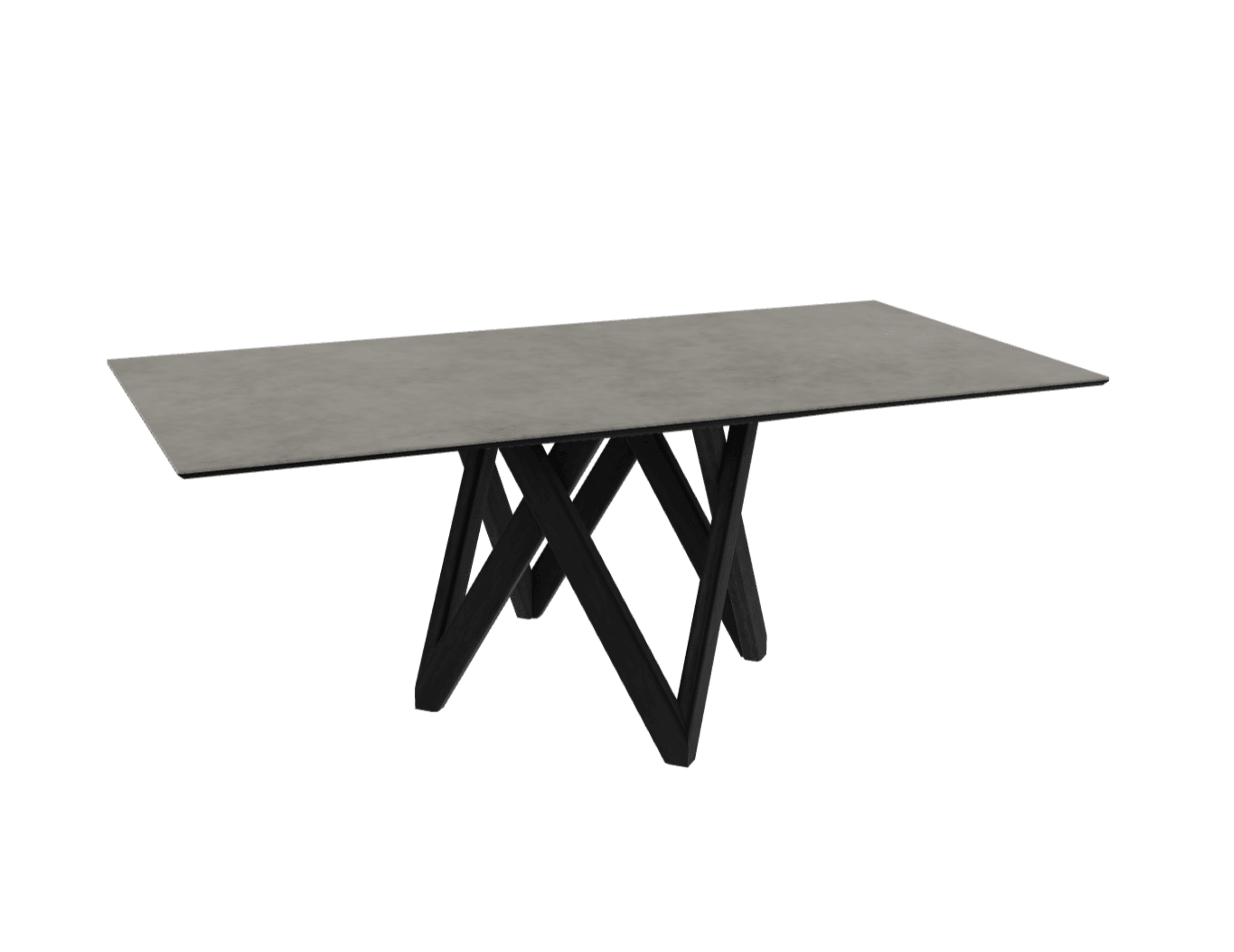 Stół prostokątny CARTESIO jasnoszara ceramika z drewnianą podstawą Calligaris 200 cm matowa czerń Eye on Design