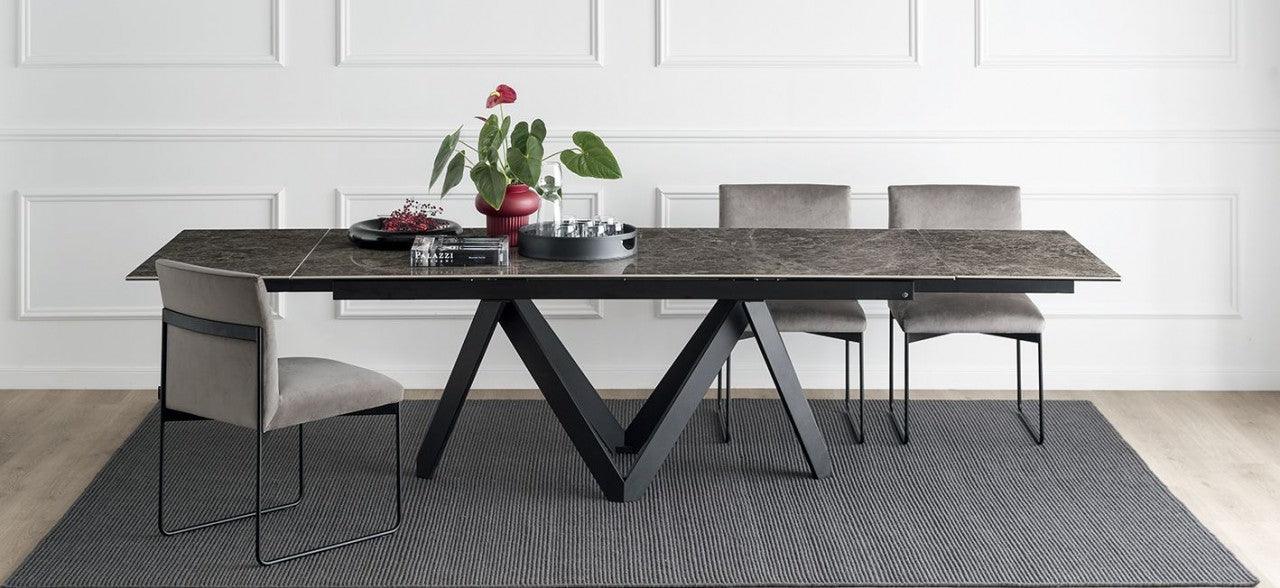 Stół prostokątny rozkładany CARTESIO brązowa ceramika Calligaris Eye on Design