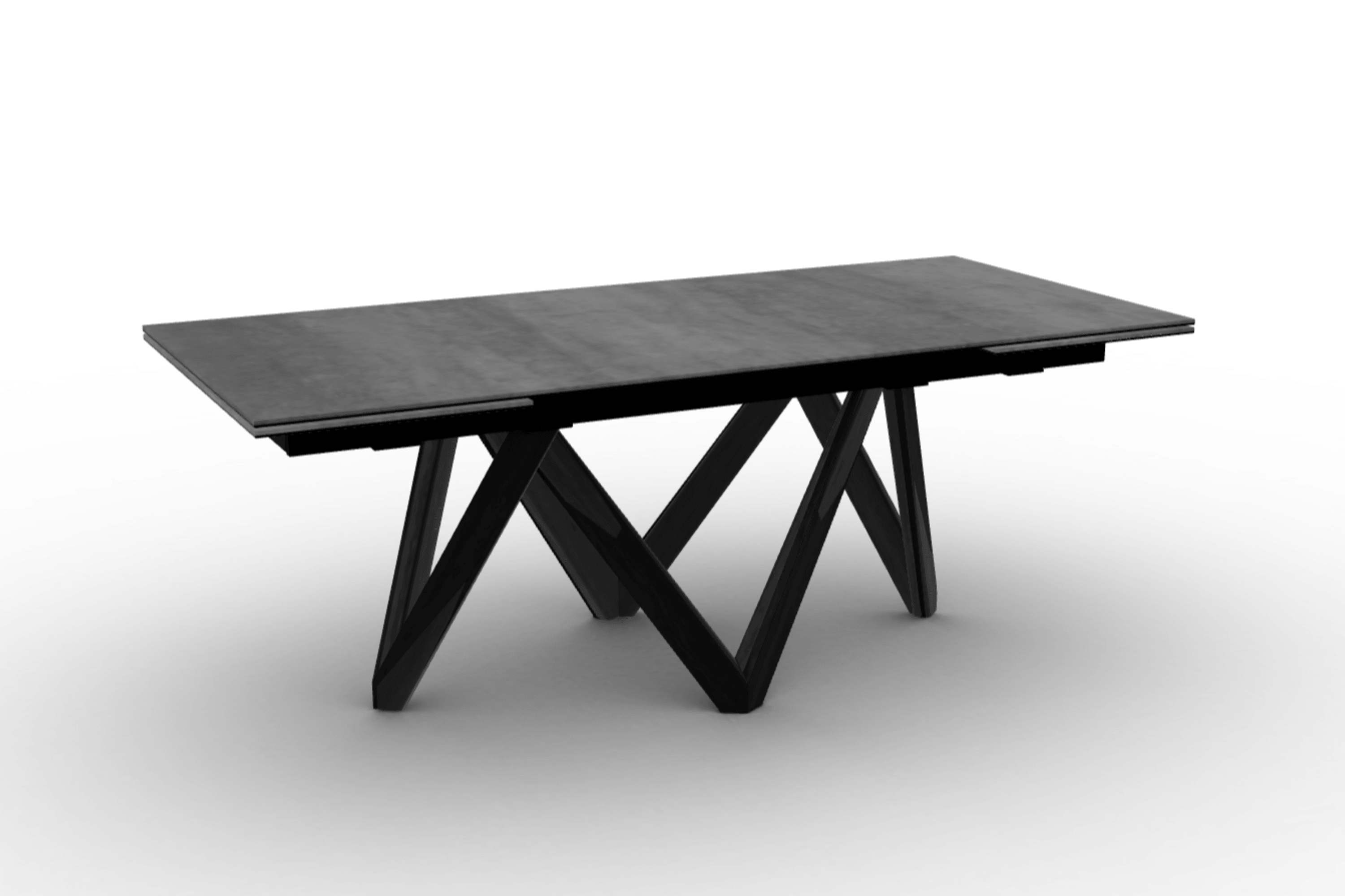 Stół prostokątny rozkładany CARTESIO cement Calligaris 200 cm czarne matowe drewno Eye on Design