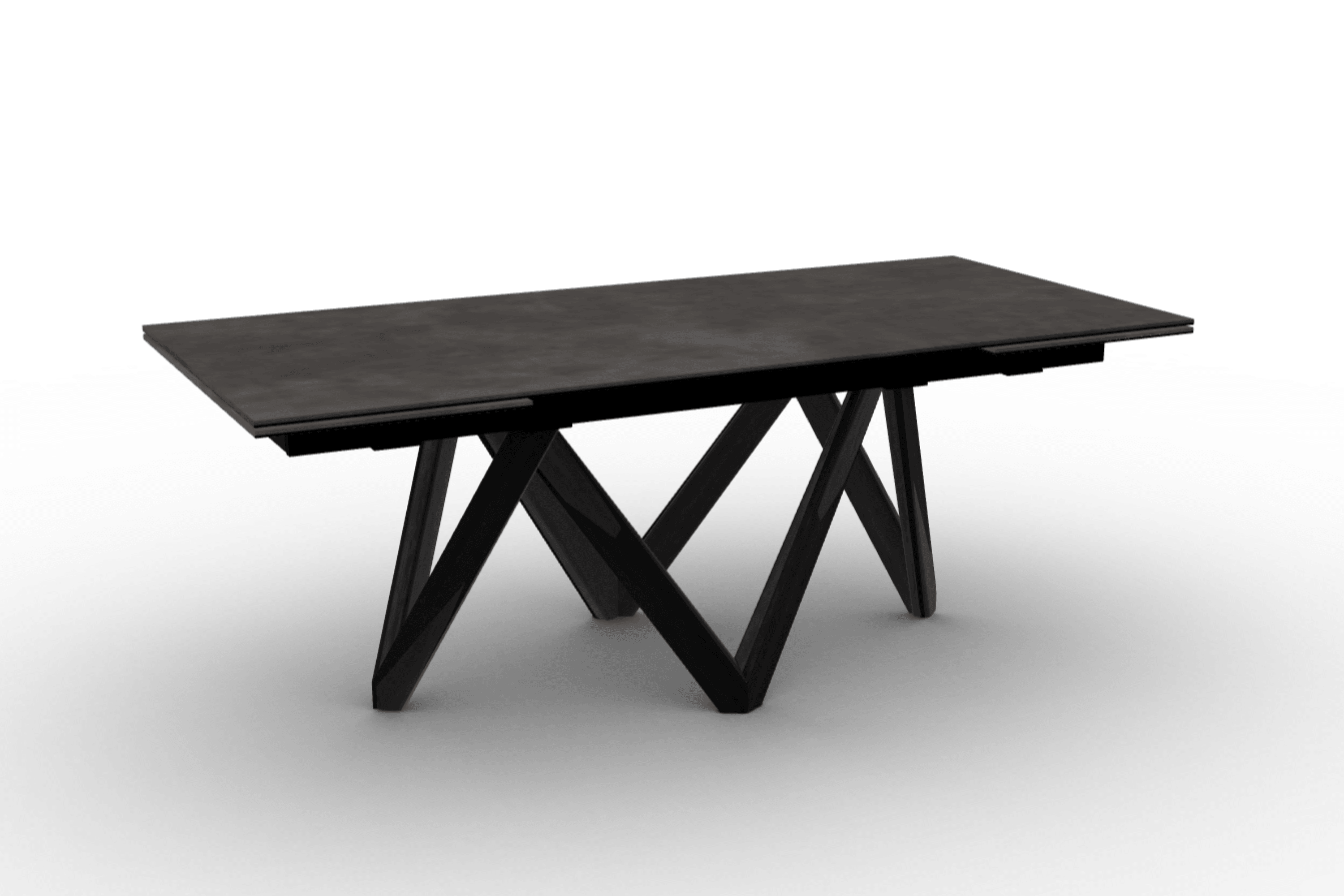 Stół prostokątny rozkładany CARTESIO ciemnoszara ceramika Calligaris 200 cm czarne matowe drewno Eye on Design