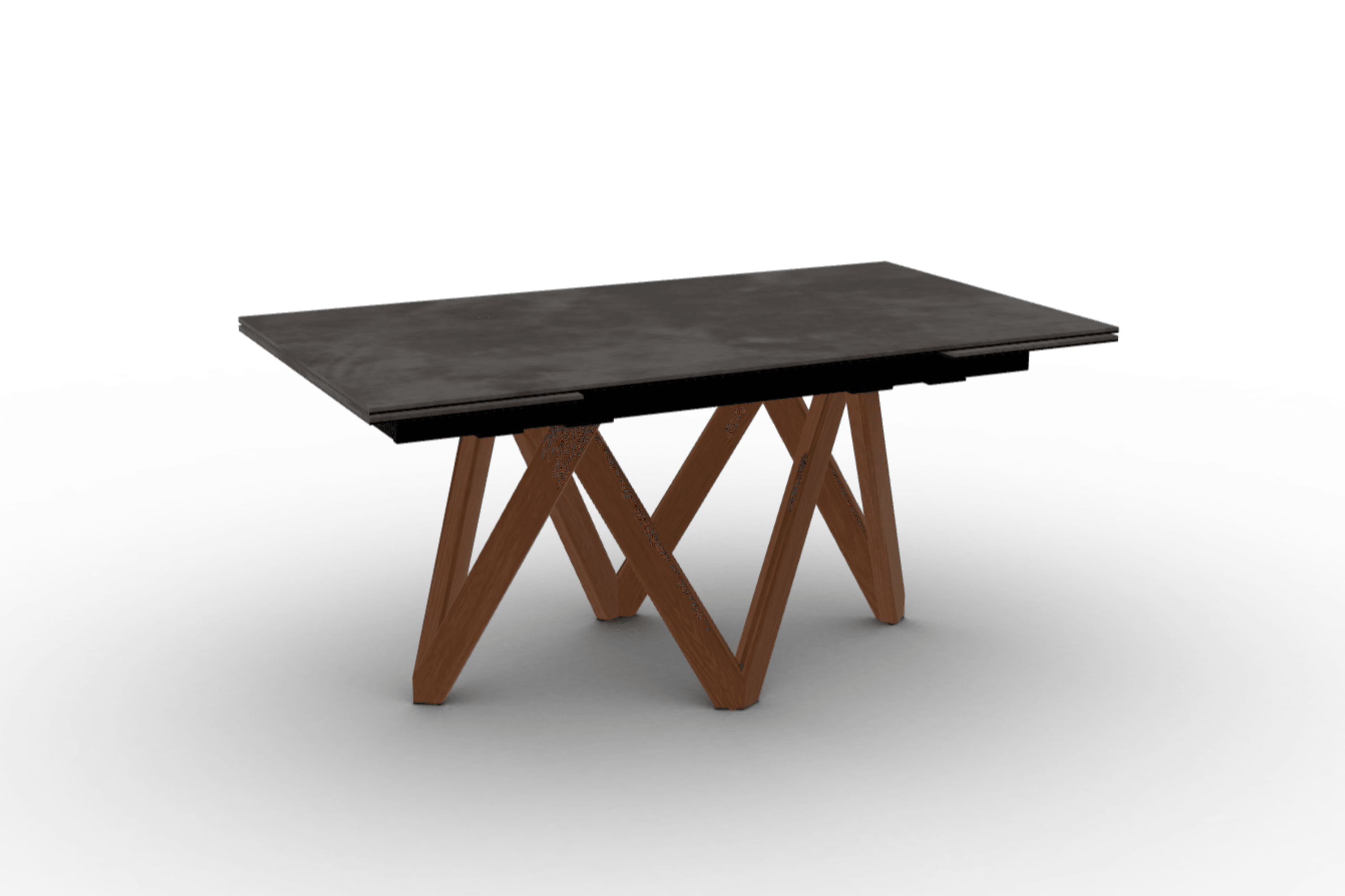 Stół prostokątny rozkładany CARTESIO ciemnoszara ceramika Calligaris 160 cm orzechowe drewno Eye on Design