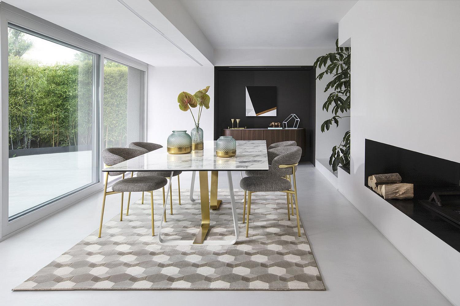 Stół prostokątny SUNSHINE brązowa ceramika Calligaris Eye on Design