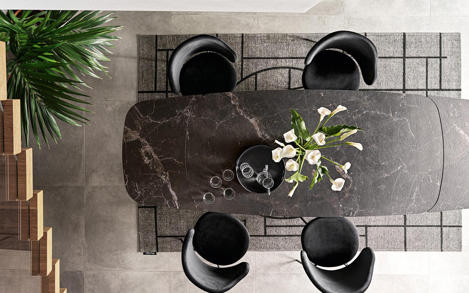 Stół rozkładany CAMEO antracytowy marmur Calligaris Eye on Design