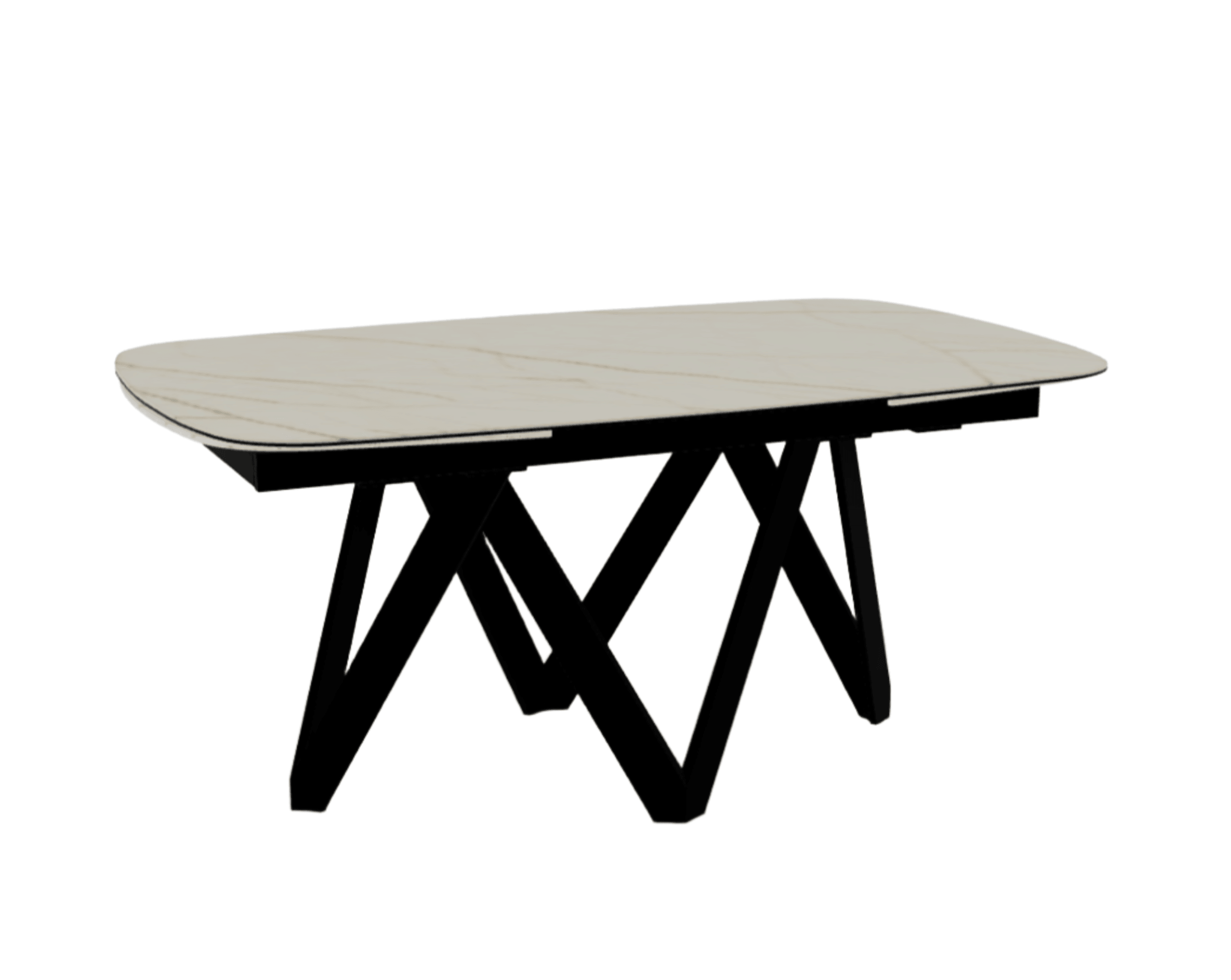 Stół rozkładany CARTESIO złoty marmur Calligaris 165 cm czarny matowy metal Eye on Design