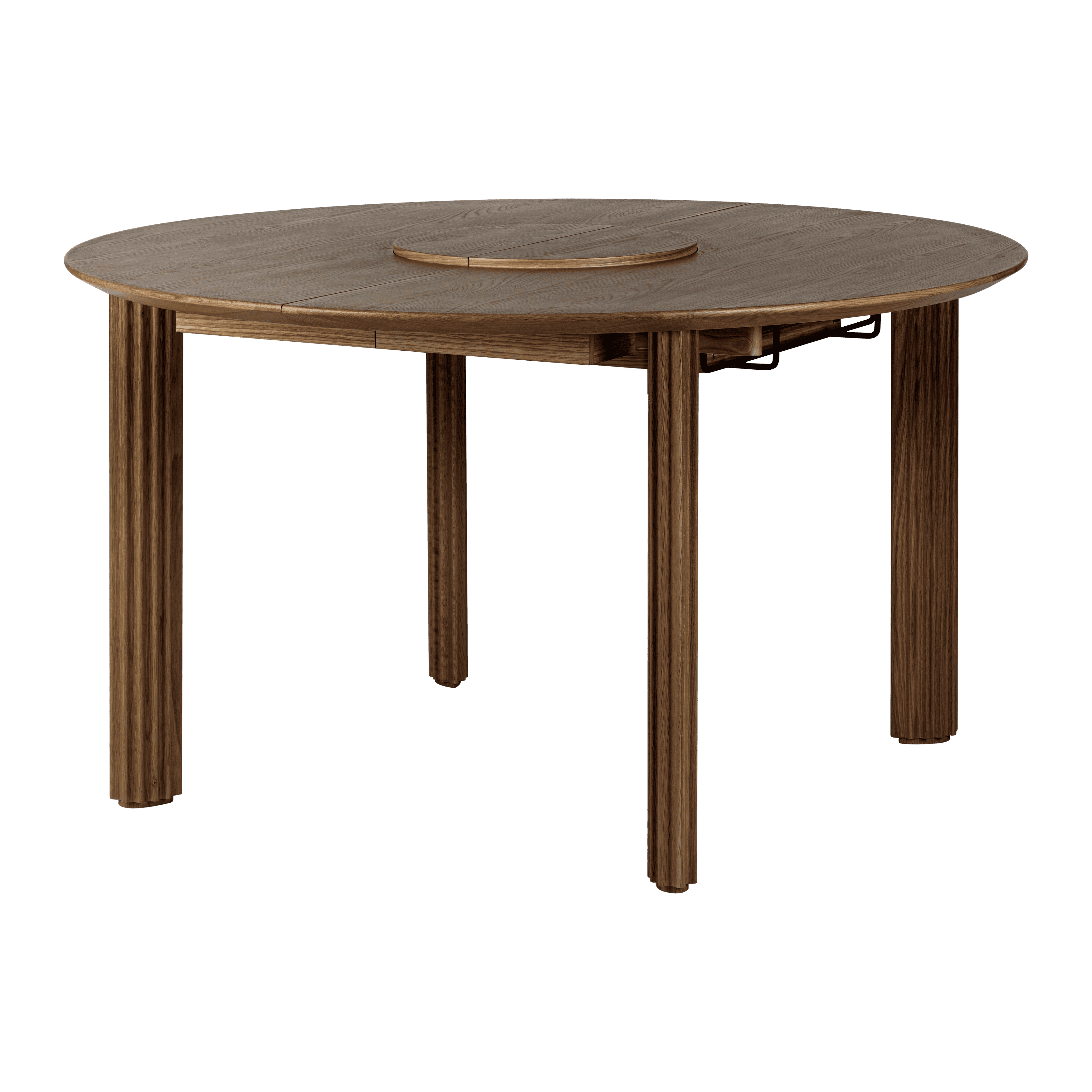 Stół rozkładany COMFORT CIRCLE WITH EXTENSION ciemny dąb UMAGE Frezowane Eye on Design