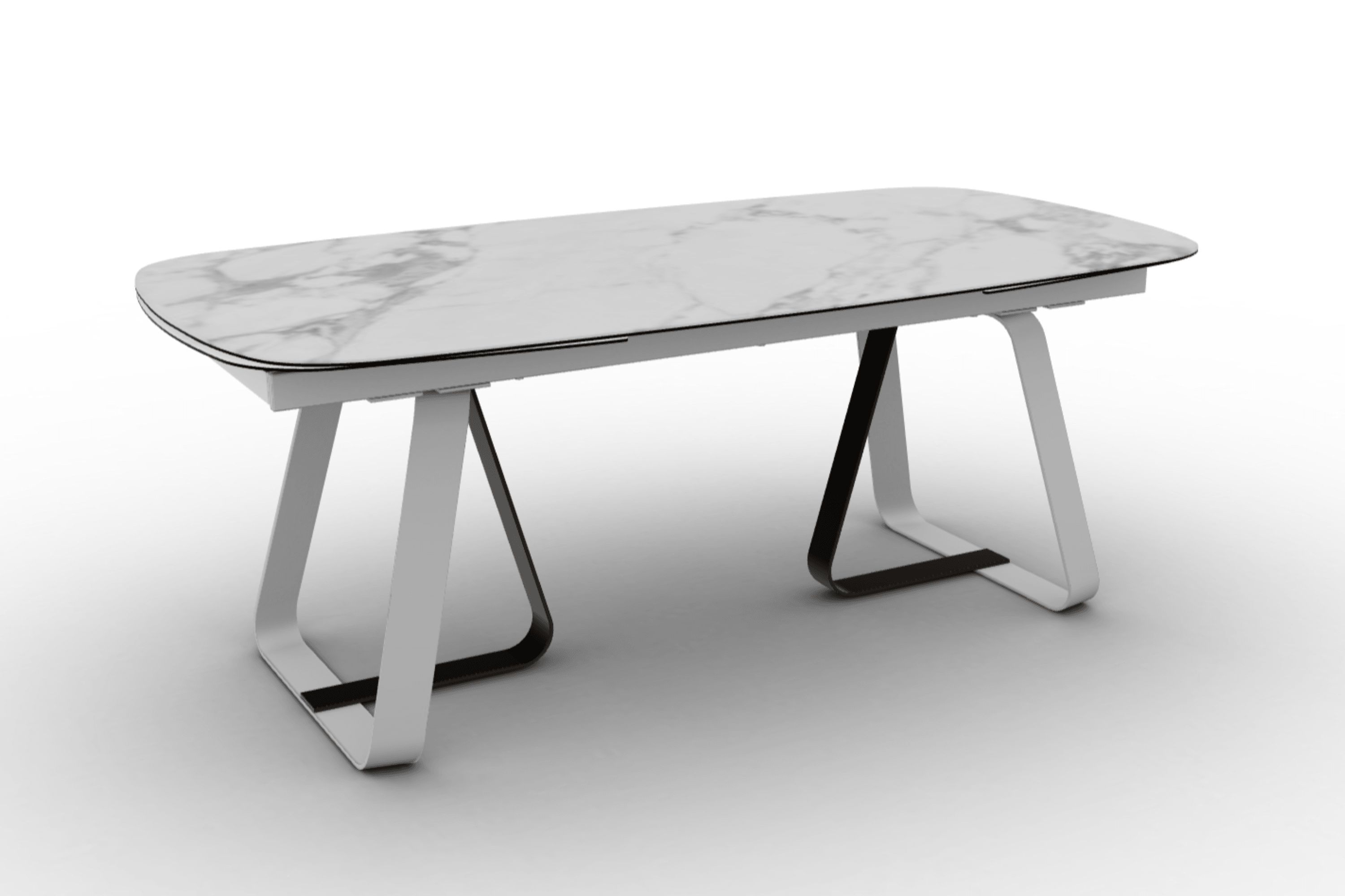 Stół rozkładany SUNSHINE biały marmur Calligaris matowa biel matowy brąz Eye on Design