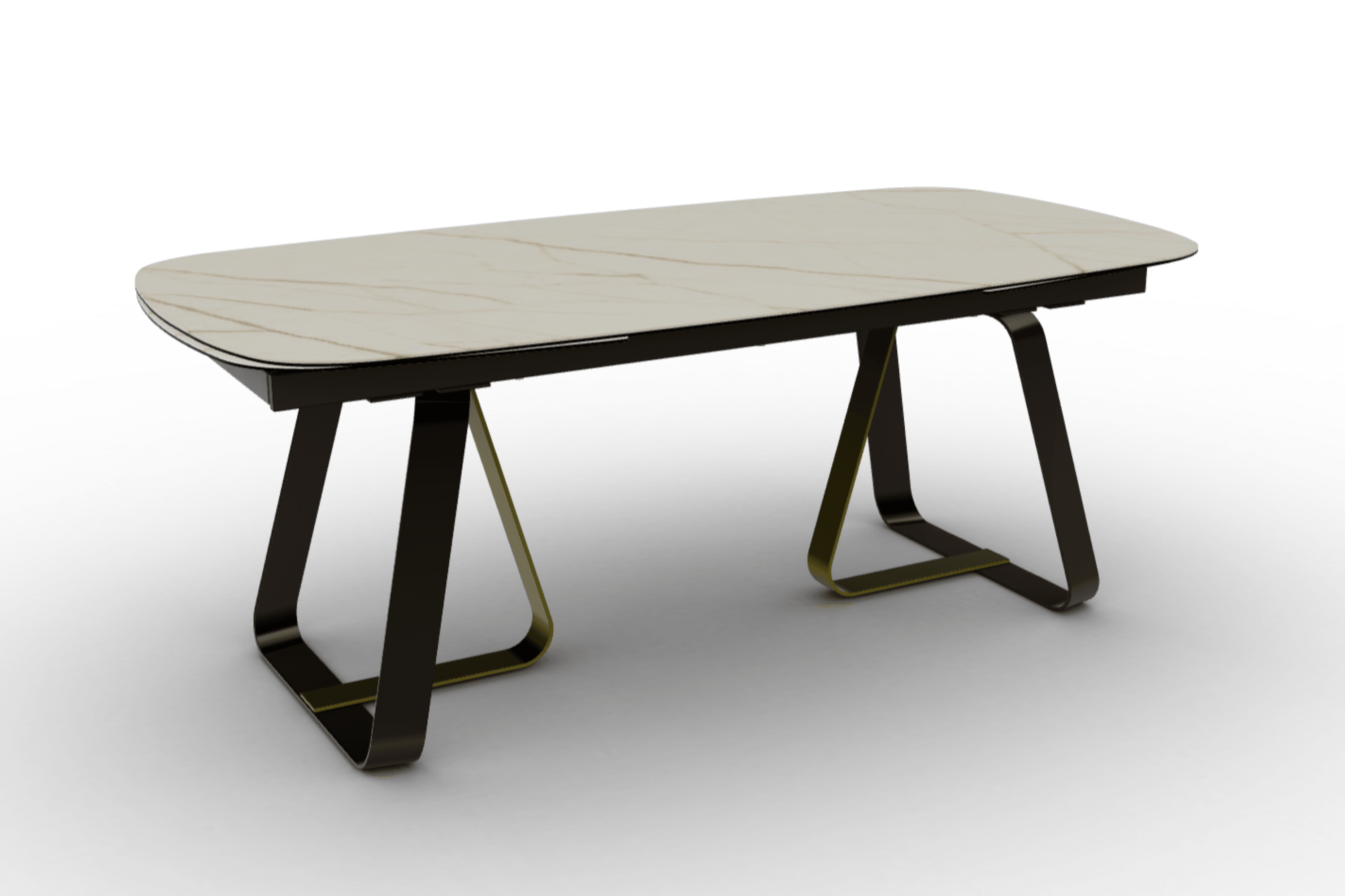 Stół rozkładany SUNSHINE złoty marmur Calligaris matowy brąz matowy mosiądz Eye on Design
