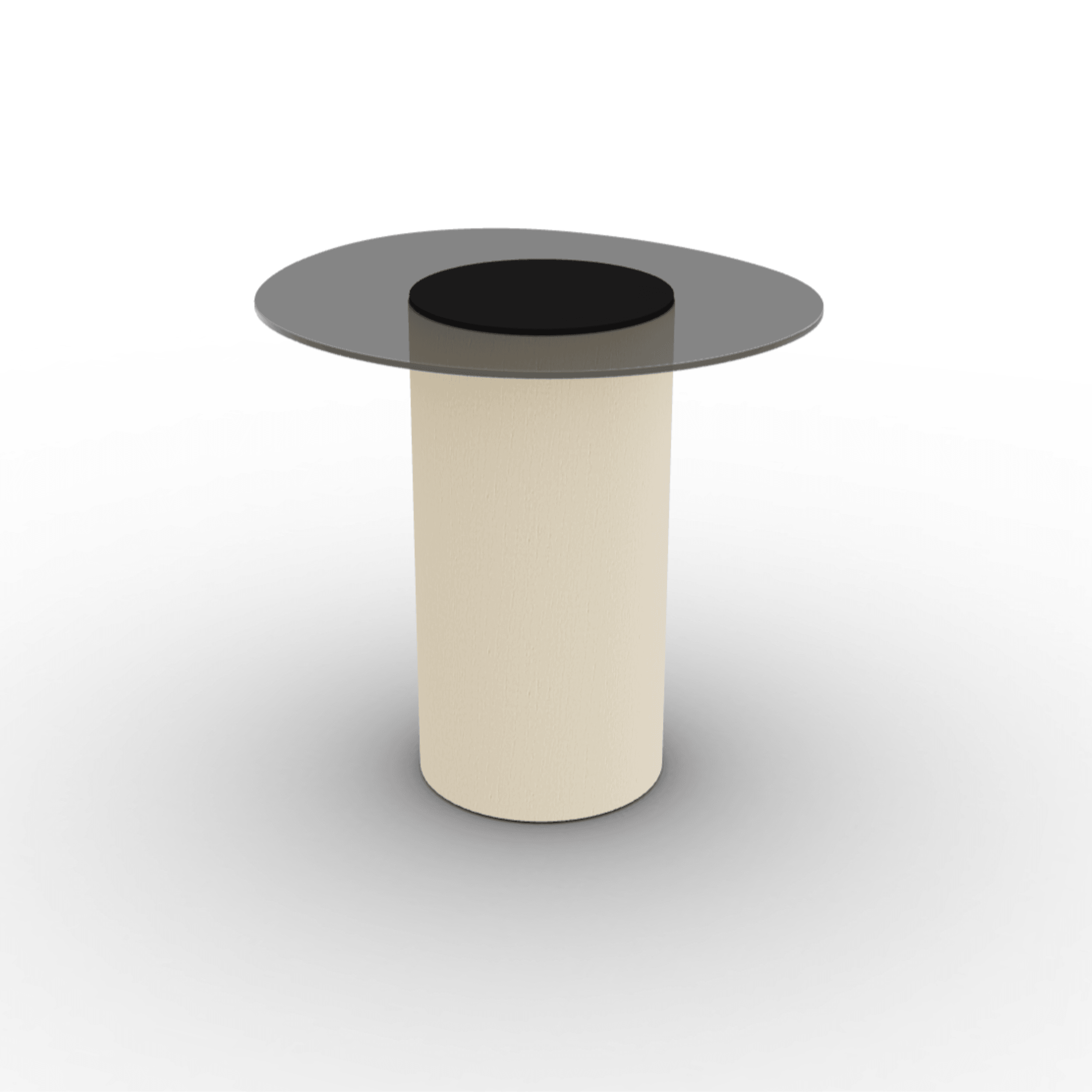 Stolik boczny MUSHROOM jesionowa podstawa Calligaris antracytowe szkło hartowane Eye on Design