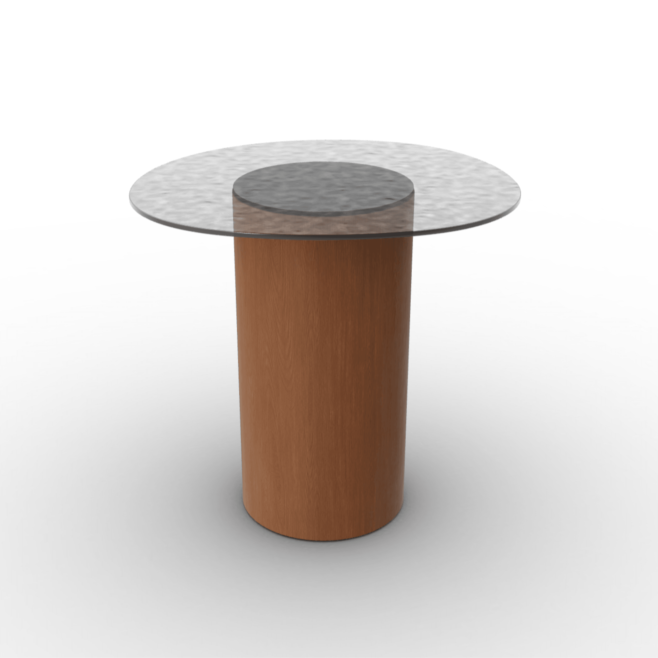 Stolik boczny MUSHROOM orzechowa podstawa Calligaris antracytowe szkło hartowane Eye on Design