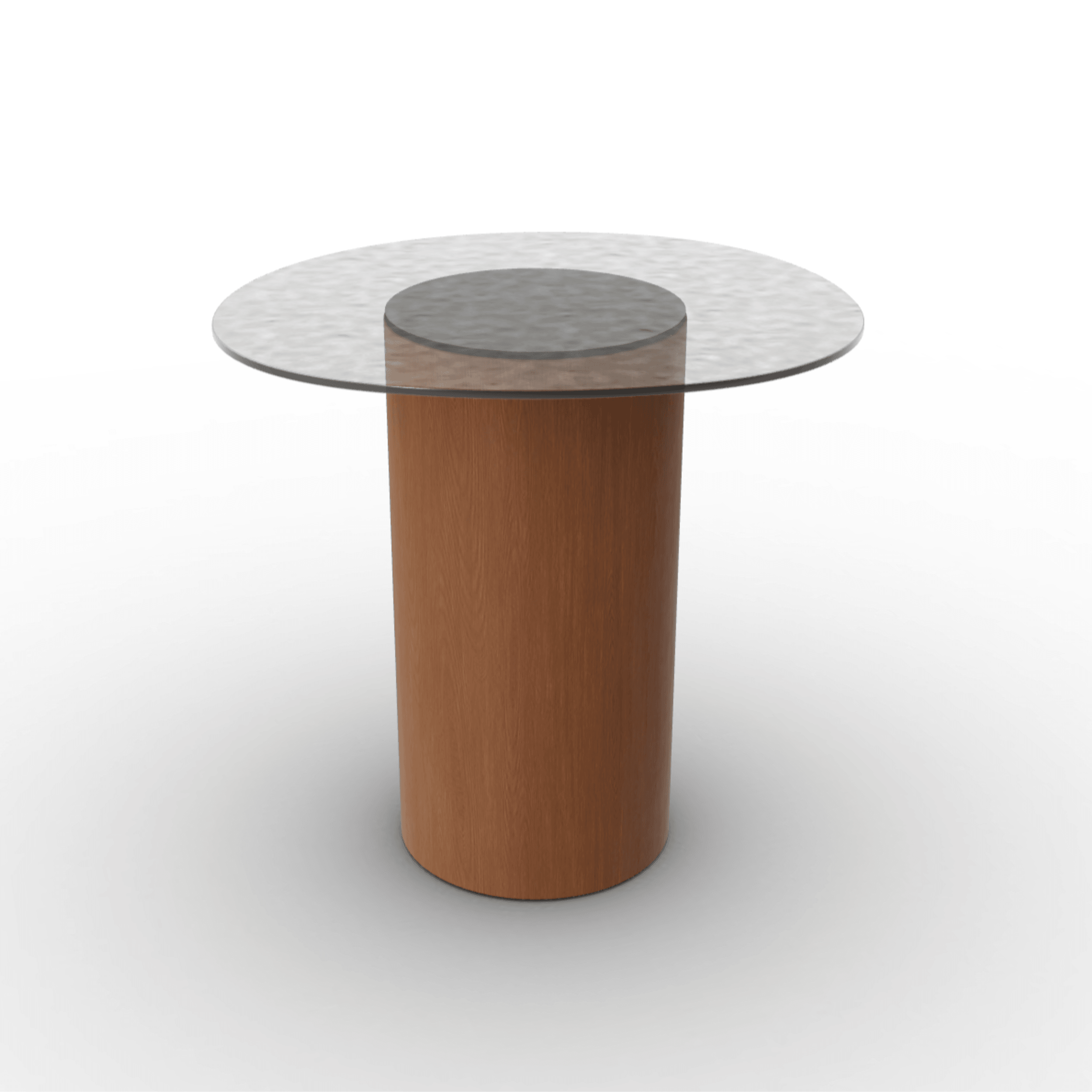Stolik boczny MUSHROOM orzechowa podstawa Calligaris brązowe szkło hartowane Eye on Design