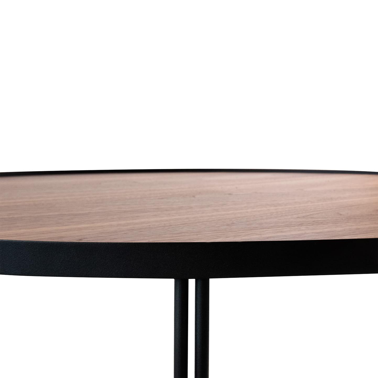 Stolik kawowy BIBIA III fornir z czarną podstawą Nobonobo Eye on Design