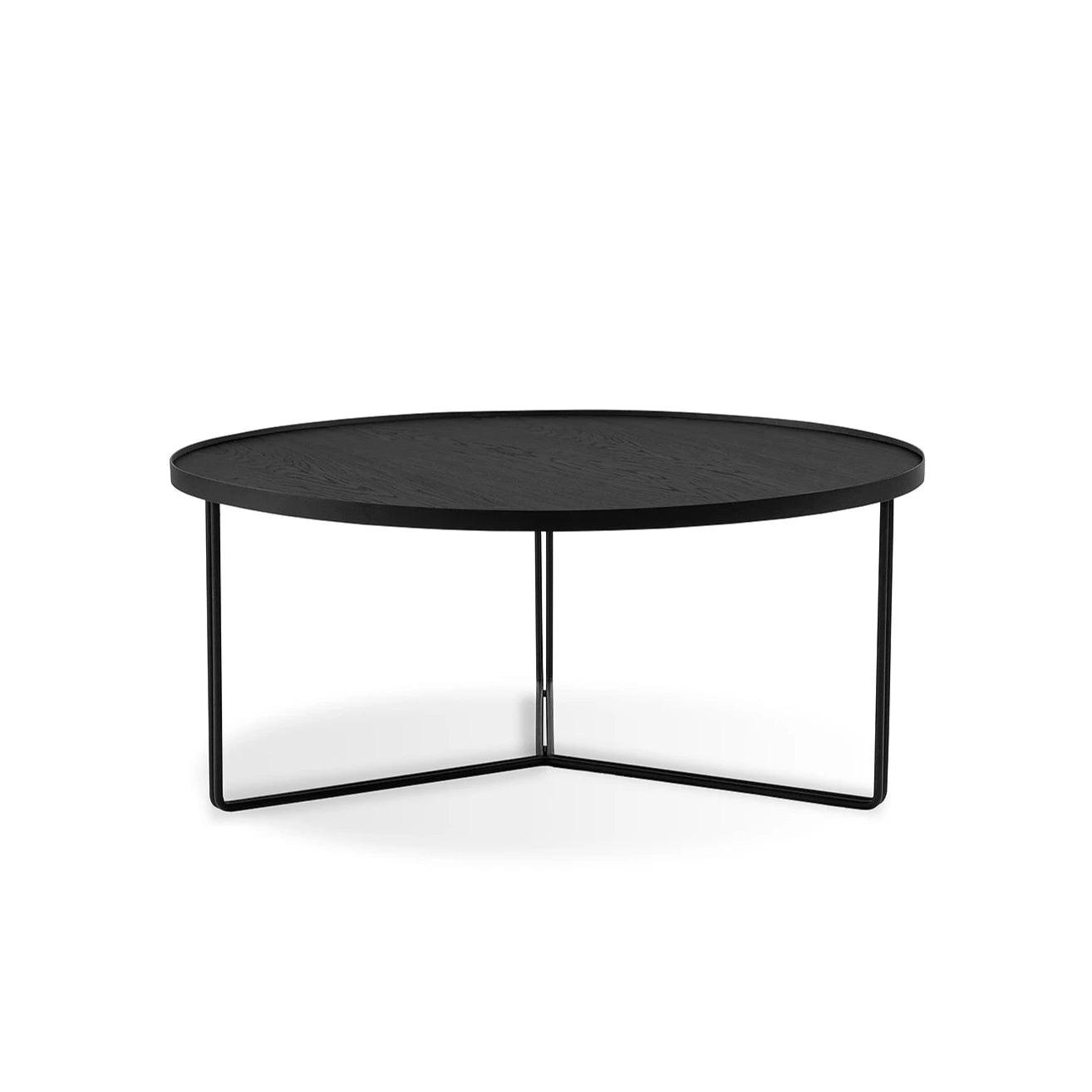 Stolik kawowy BIBIA III fornir z czarną podstawą Nobonobo Eye on Design