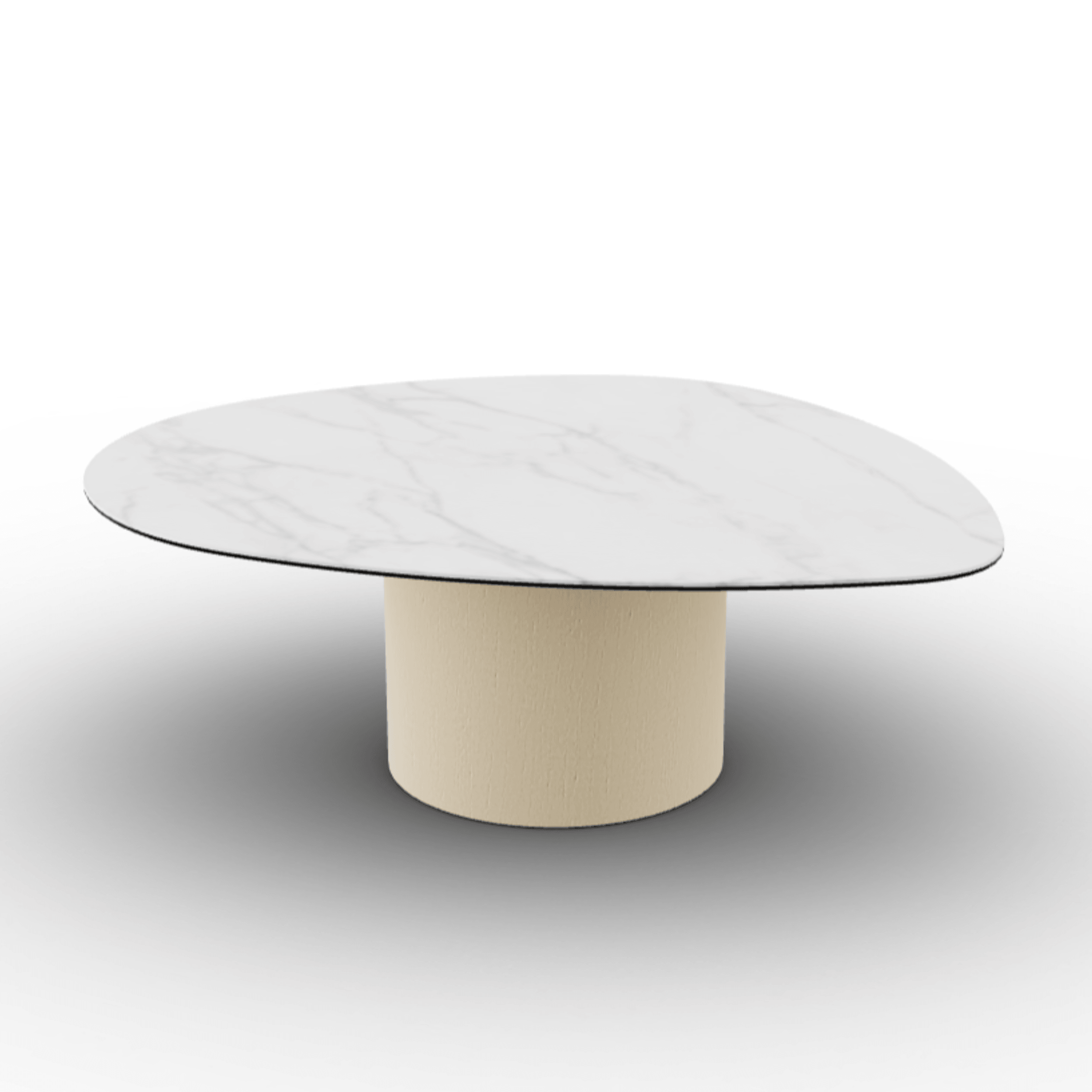 Stolik kawowy MUSHROOM jesionowa podstawa Calligaris biały ceramiczny marmur Eye on Design