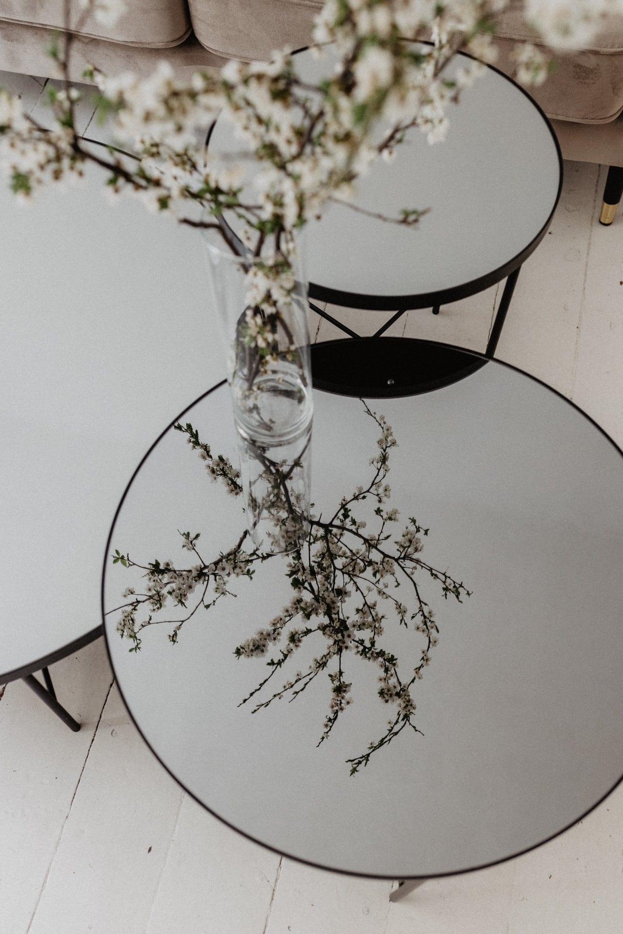Stolik kawowy niski TRE lustro tytanowe Nordifra Eye on Design