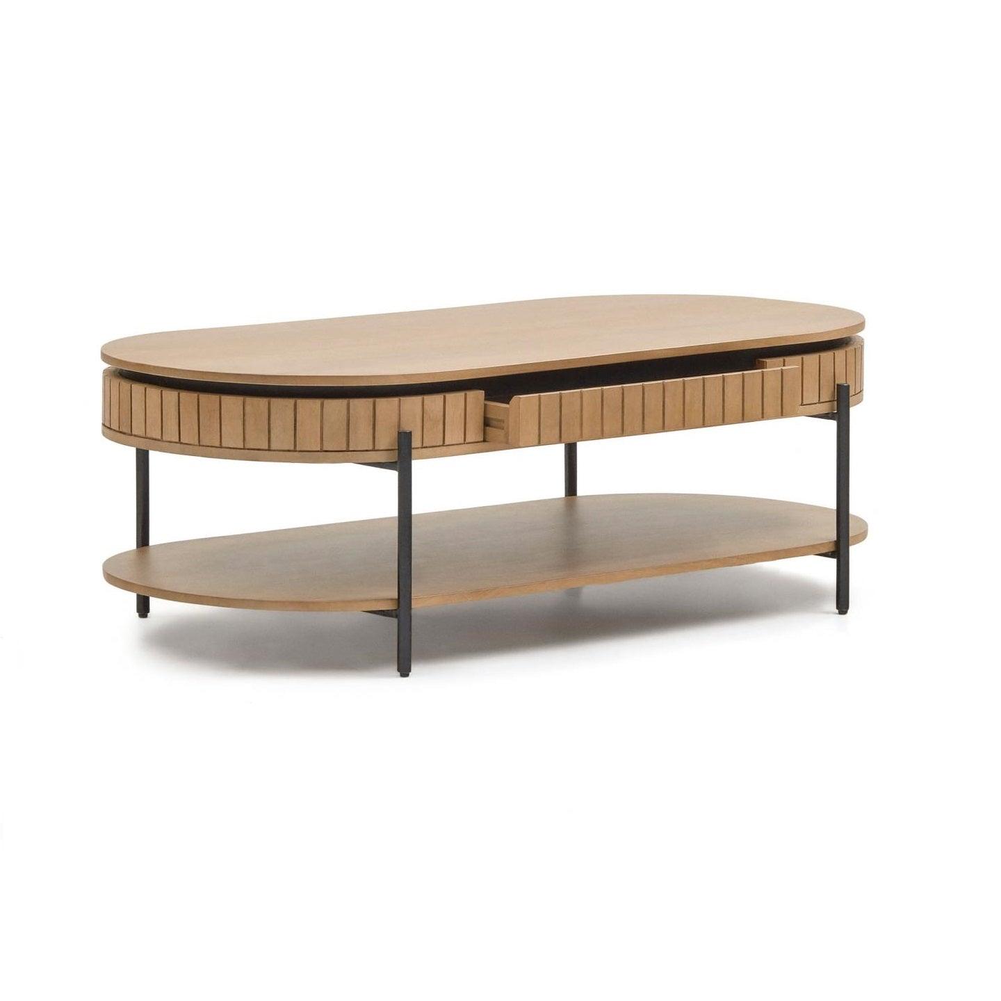 Stolik kawowy z szufladą LICIA lite drewno mango La Forma Eye on Design