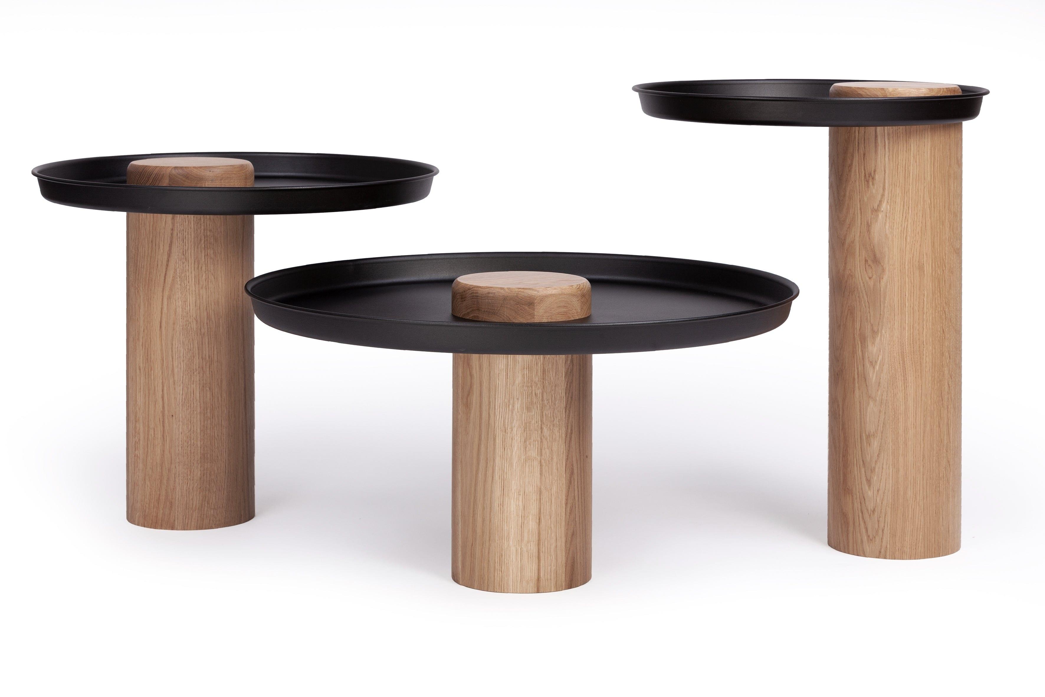 Stolik TYK MIDI dąb naturalny z czarnym blatem Nordifra Eye on Design