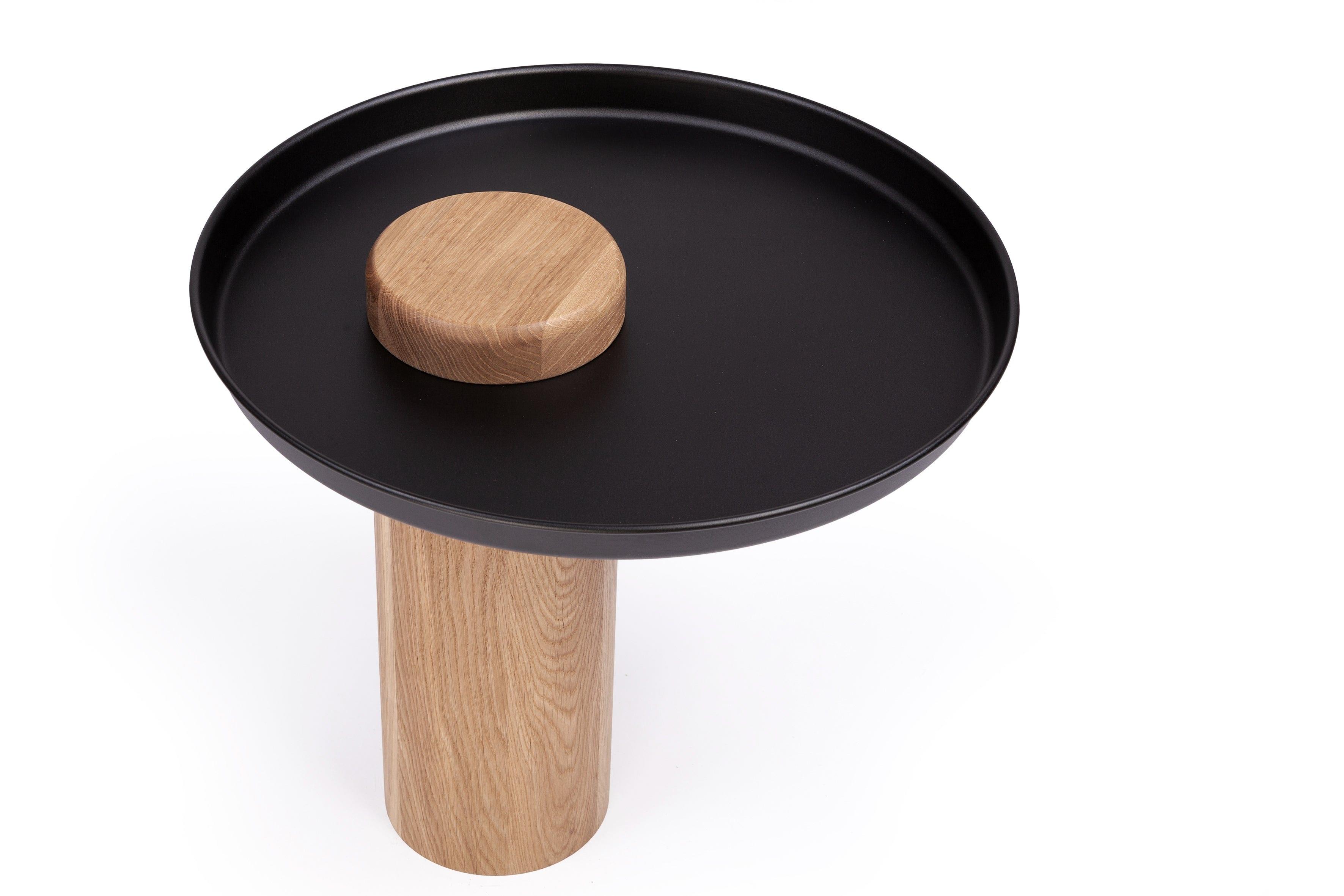 Stolik TYK MIDI dąb naturalny z czarnym blatem Nordifra Eye on Design