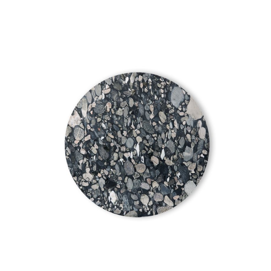 Beizertischrohrstein Marmor mit einer schwarzen Basis