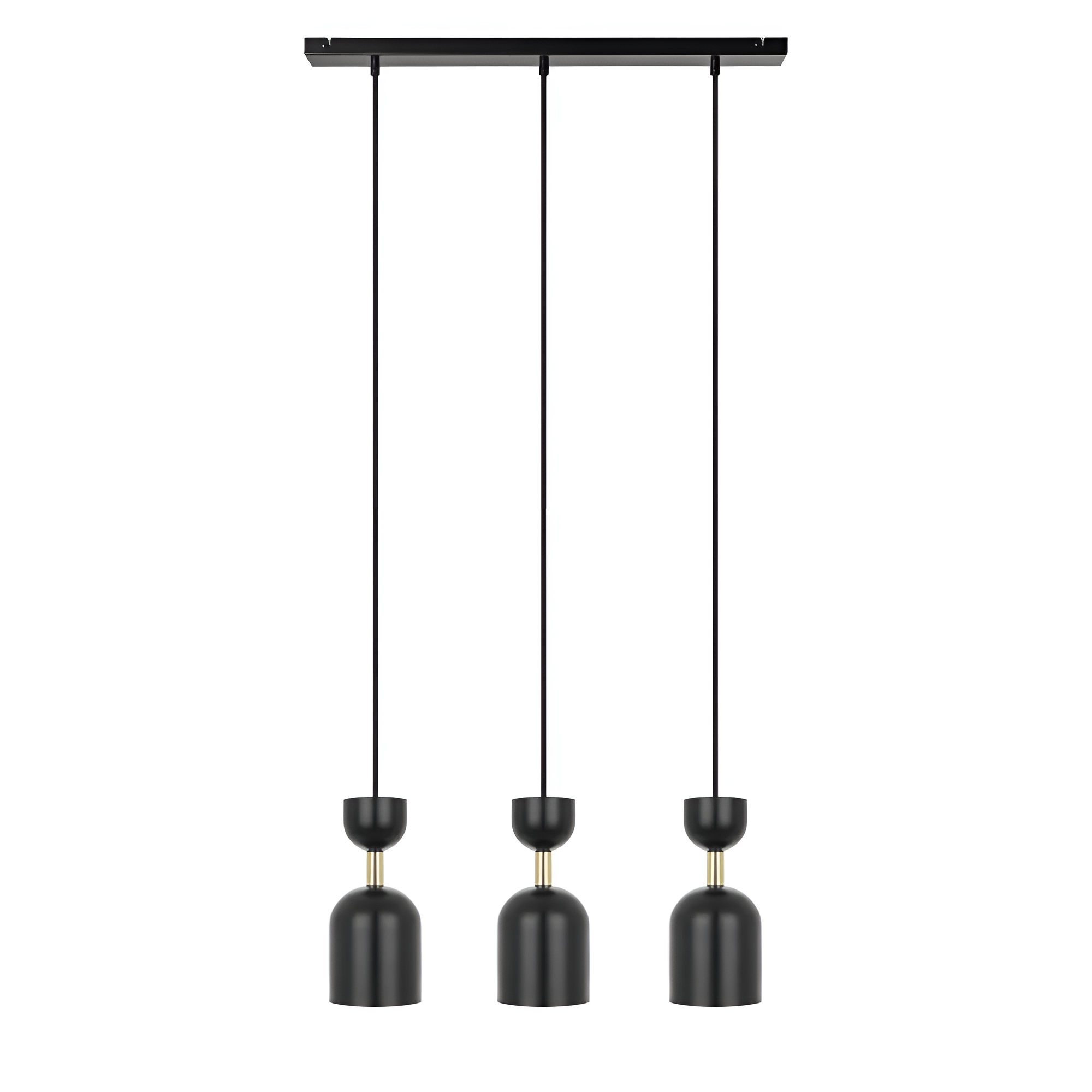 Lampa sufitowa SUPURU 3L czarny z mosiężnym