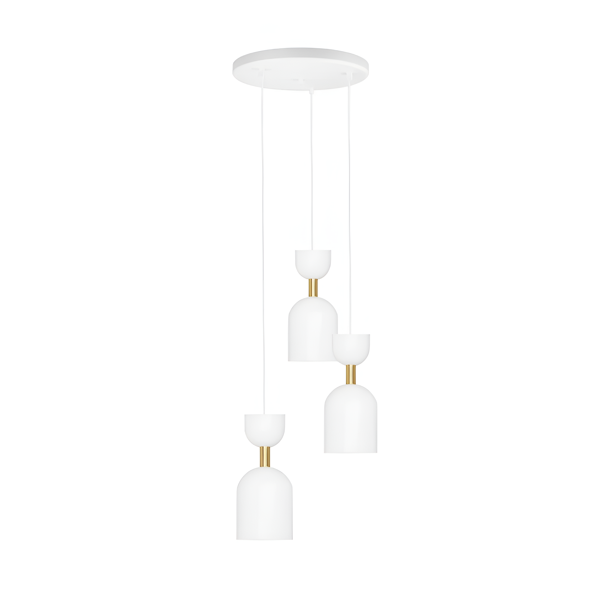 Lampa wisząca SUPURU 3P biały z mosiężnym
