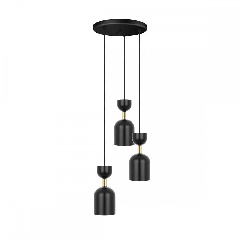 Lampa wisząca SUPURU 3P czarny z mosiężnym