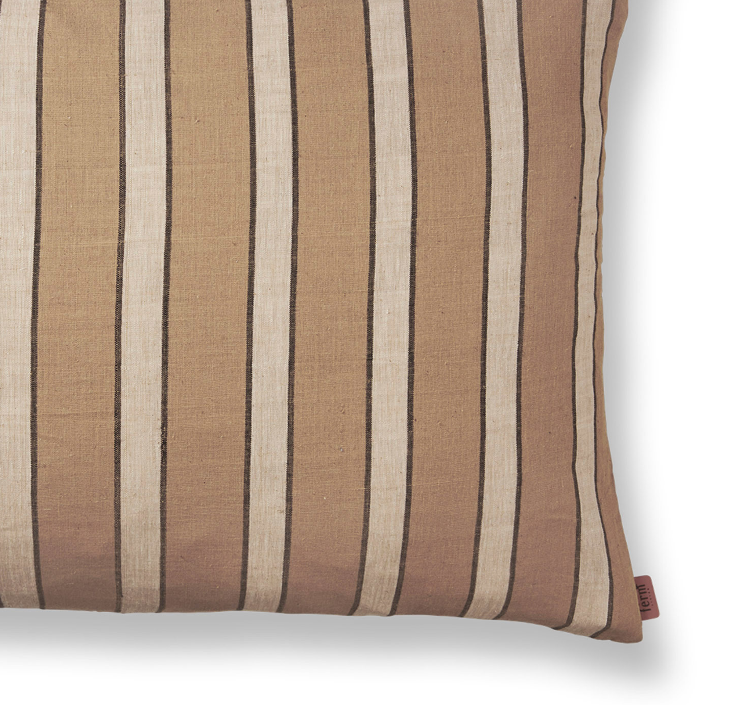 Poduszka dekoracyjna RECTANGLE BROWN COTTON STRIPE brązowe paski