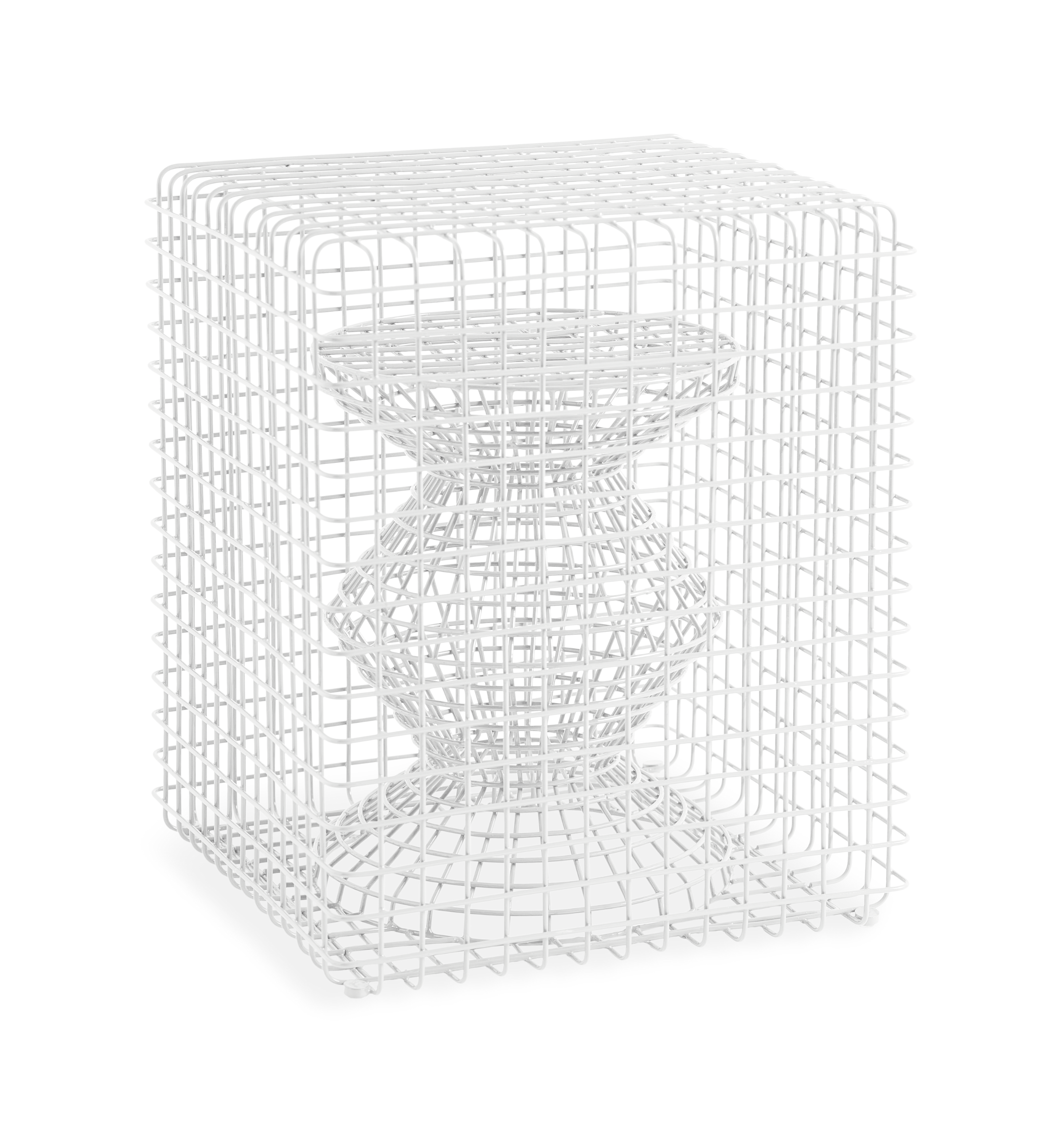 ZIG ZAG WIRE Dekohocker weiß