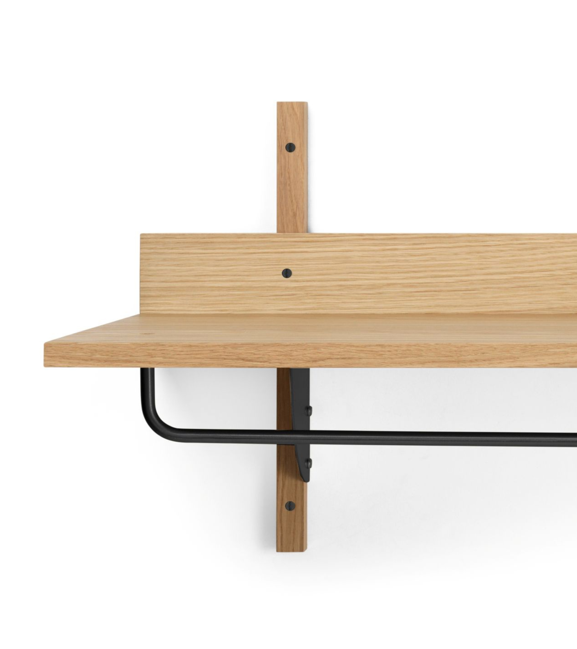 Półka z relingiem SECTOR RACK SHELF fornir dębowy