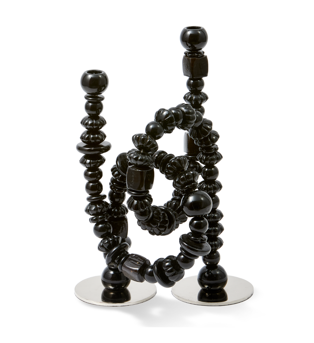 Świecznik BEADS czarny