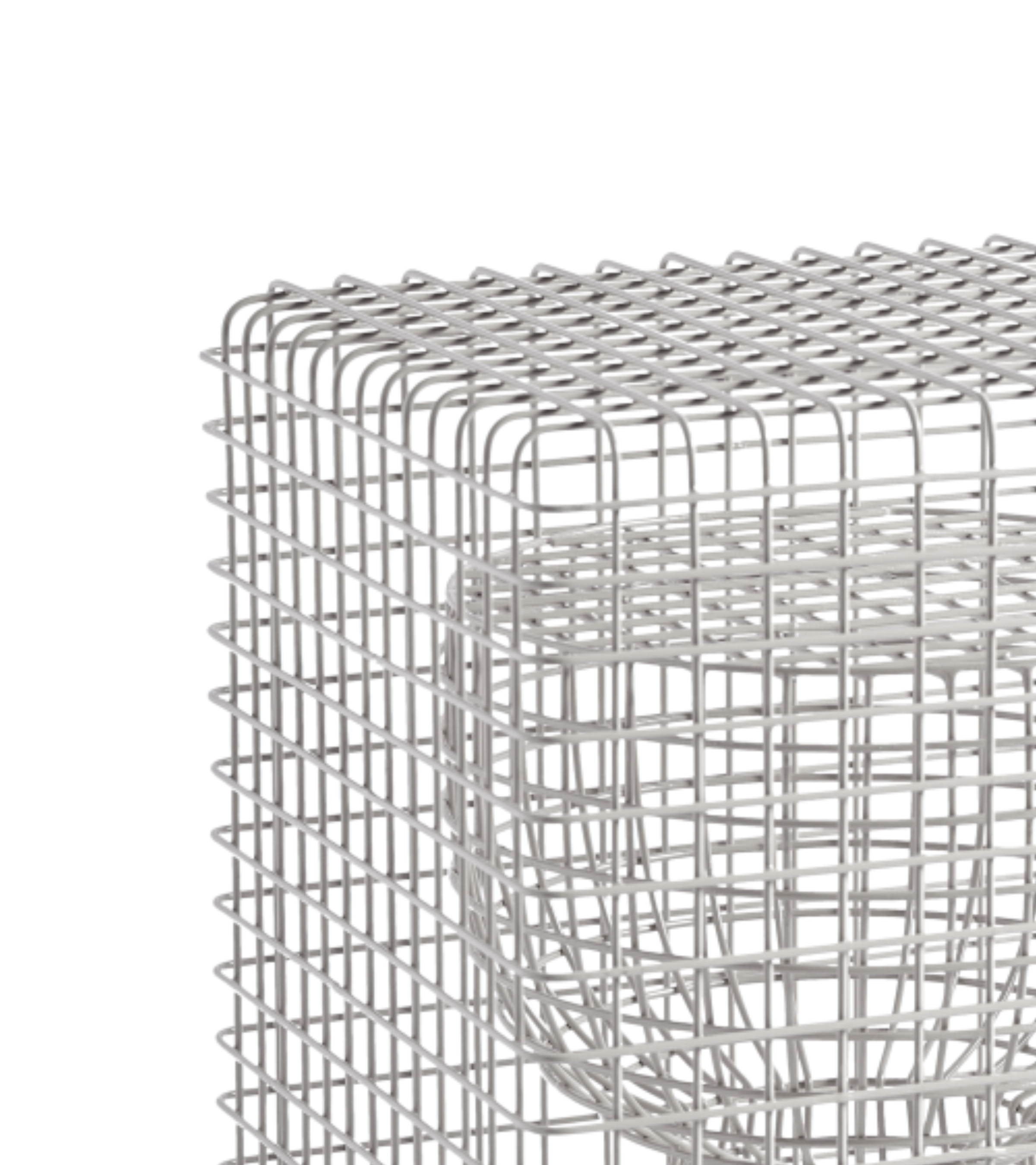 Stołek dekoracyjny TIP TAP WIRE srebrny