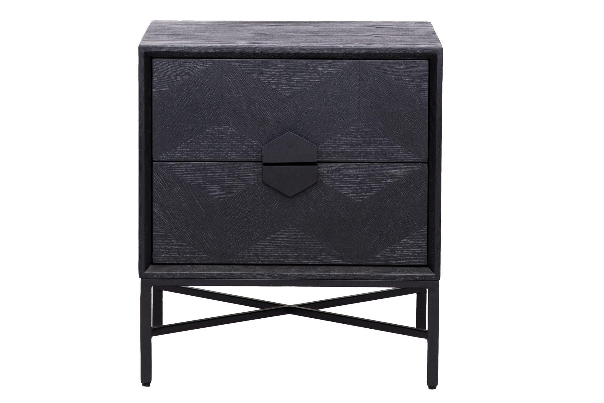 Szafka nocna BLAX czarny fornir dębowy Richmond Interiors Eye on Design