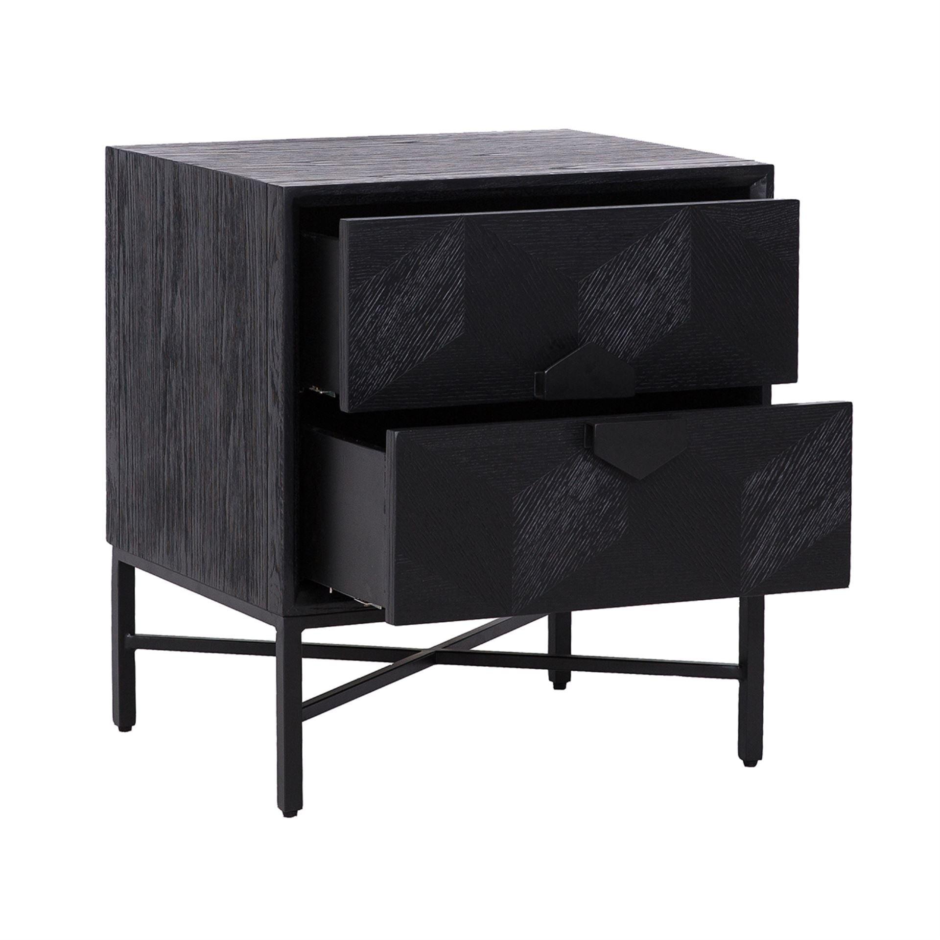 Szafka nocna BLAX czarny fornir dębowy Richmond Interiors Eye on Design