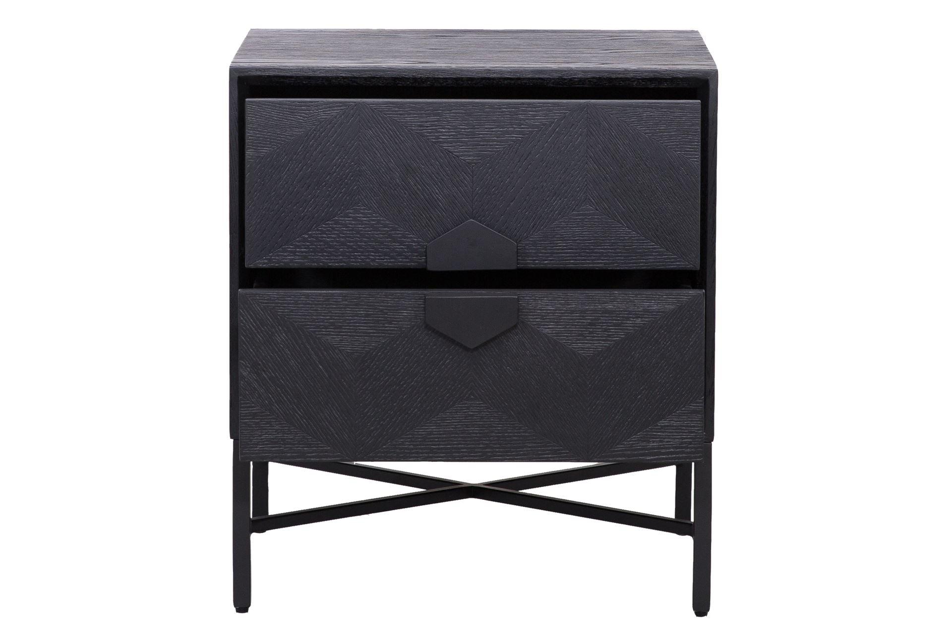 Szafka nocna BLAX czarny fornir dębowy Richmond Interiors Eye on Design