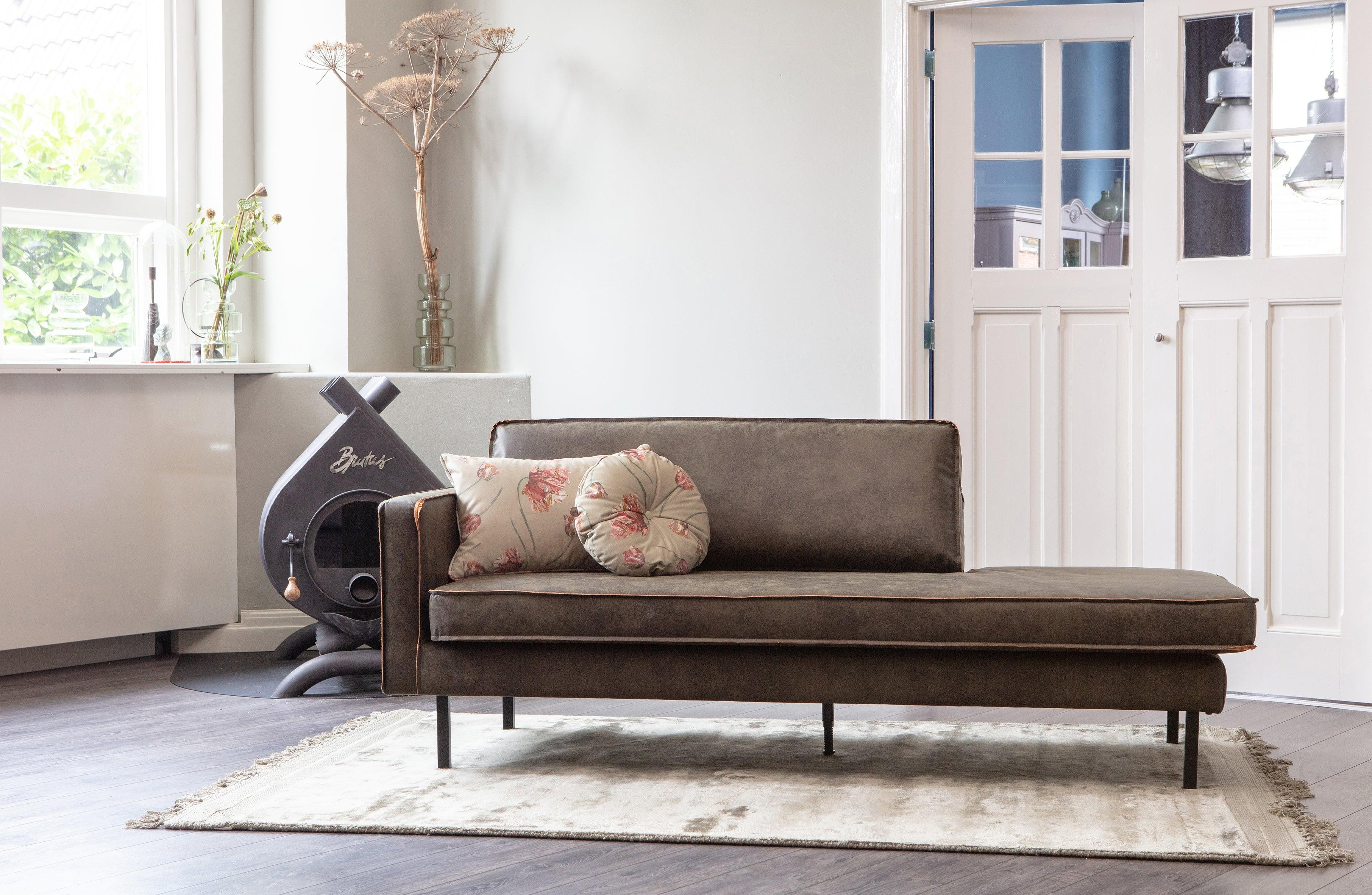 Szezlong aksamitny lewostronny RODEO antracytowy Be Pure Eye on Design