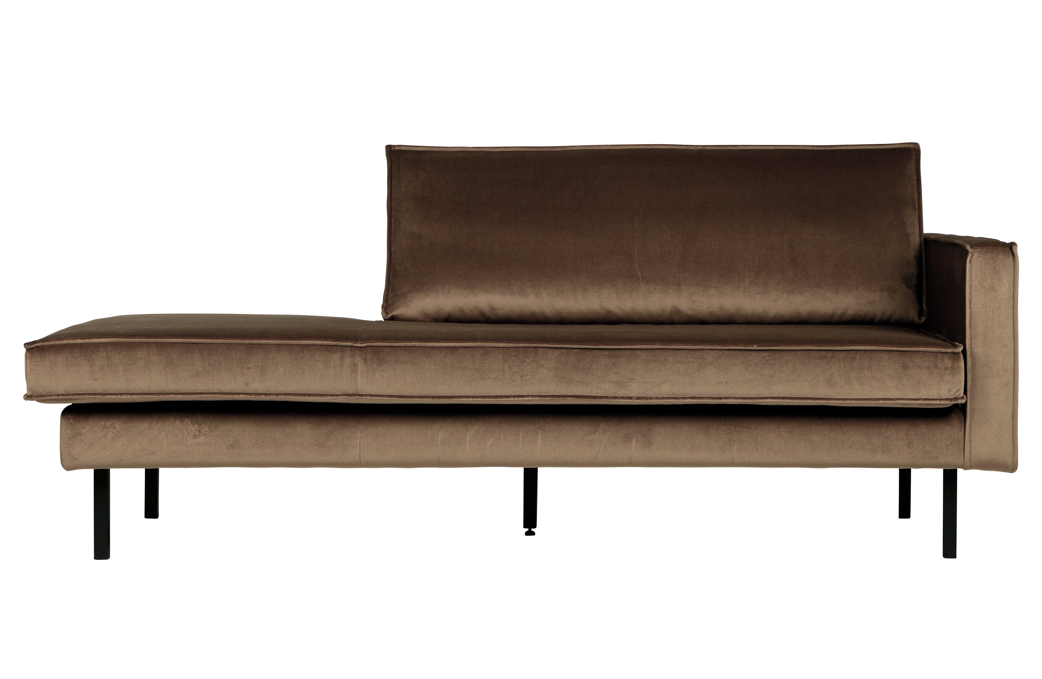 Szezlong aksamitny prawostronny RODEO taupe Be Pure Eye on Design