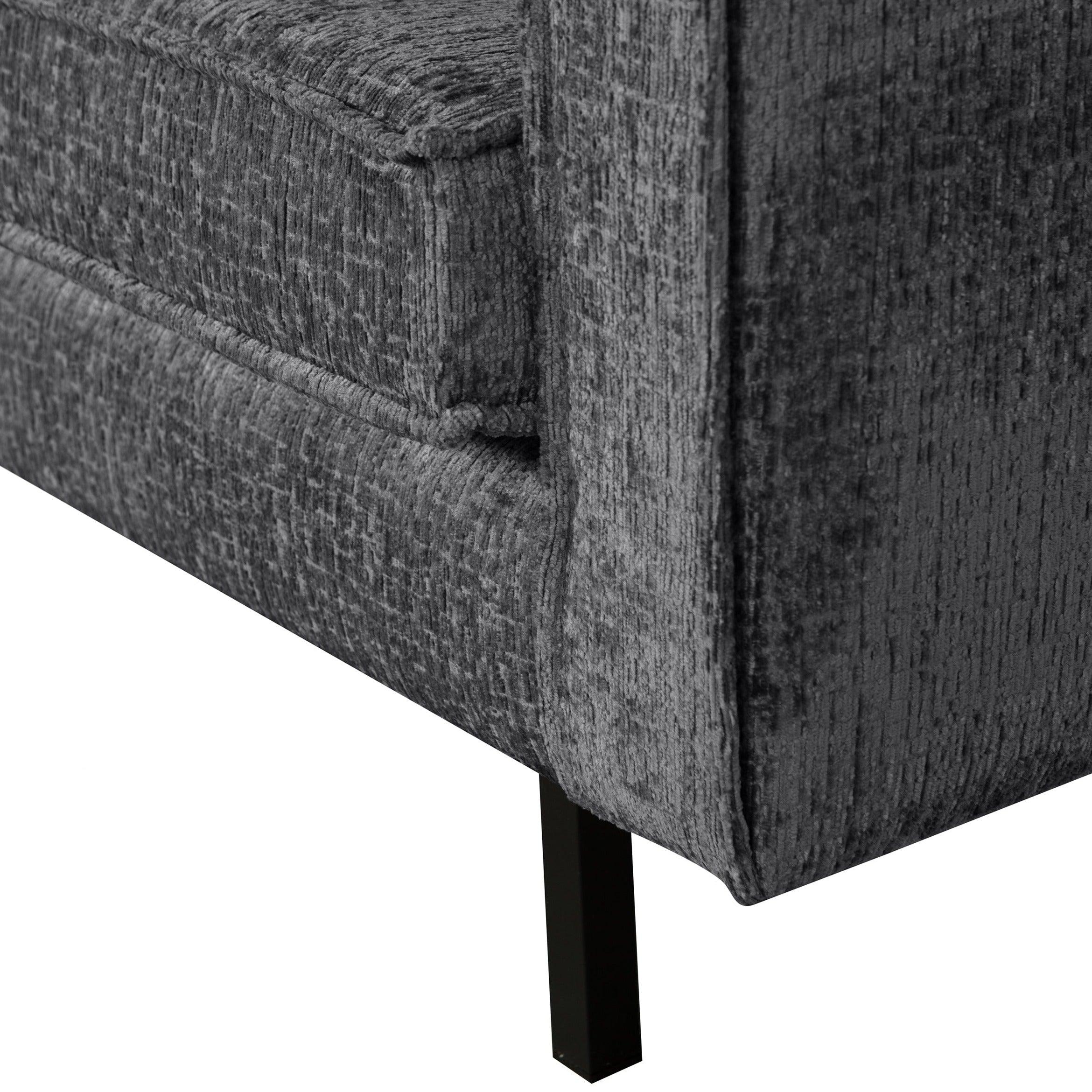 Szezlong welurowy lewostronny RODEO ciemnoszary Be Pure Eye on Design