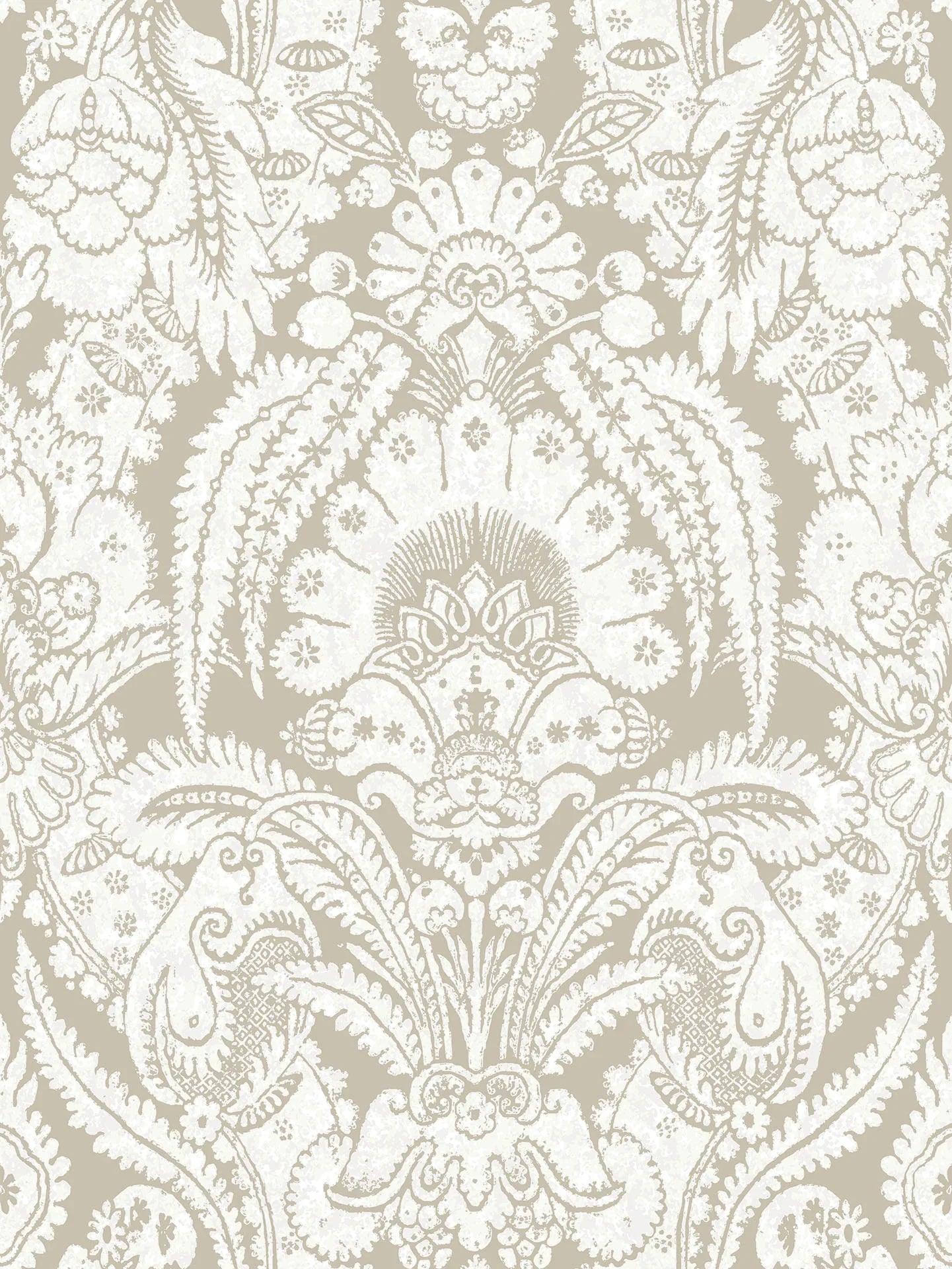 Tapeta ALBEMARLE - Chatterton biały na ciemnym beżu Cole & Son Eye on Design