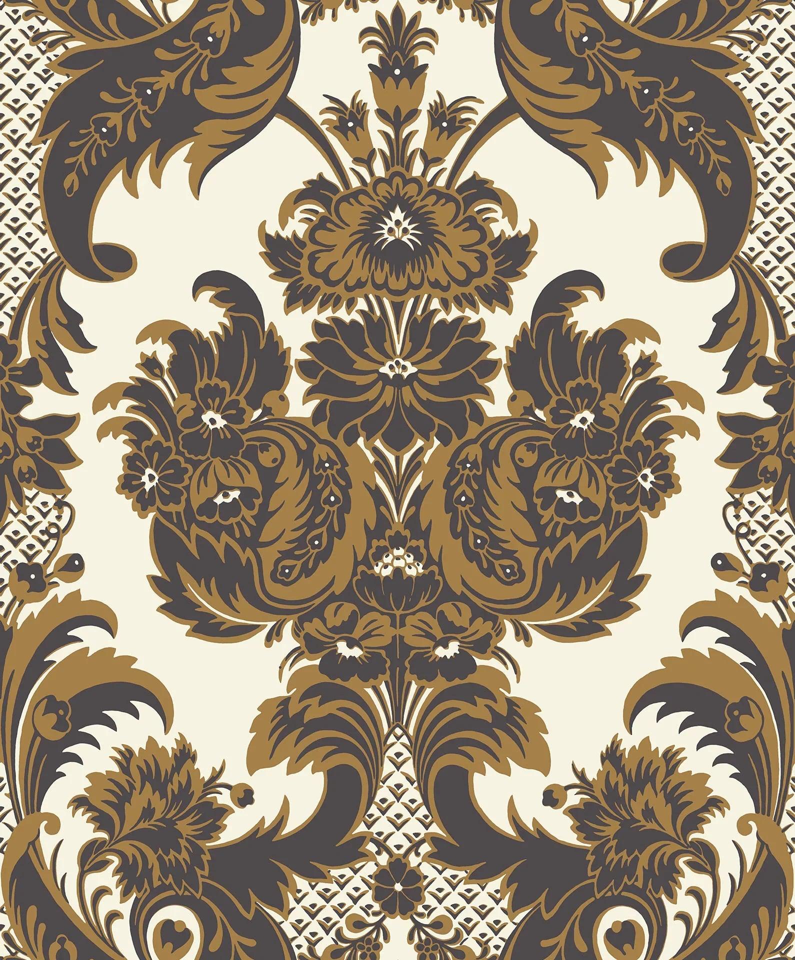 Tapeta ALBEMARLE - Wyndham metaliczne złoto na bieli Cole & Son Eye on Design