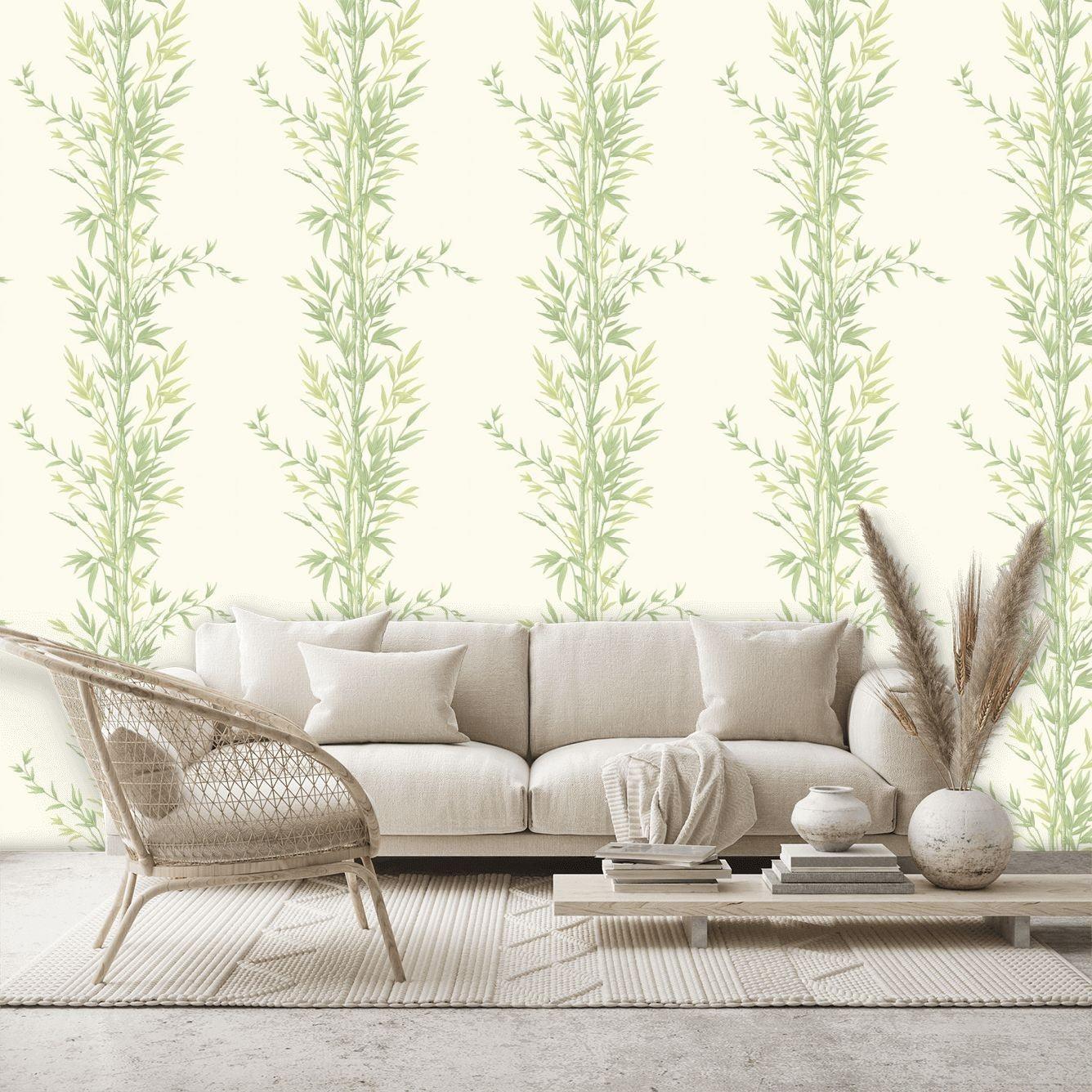 Tapeta ARCHIVE ANTHOLOGY - Bamboo zielony na bieli Cole & Son Eye on Design