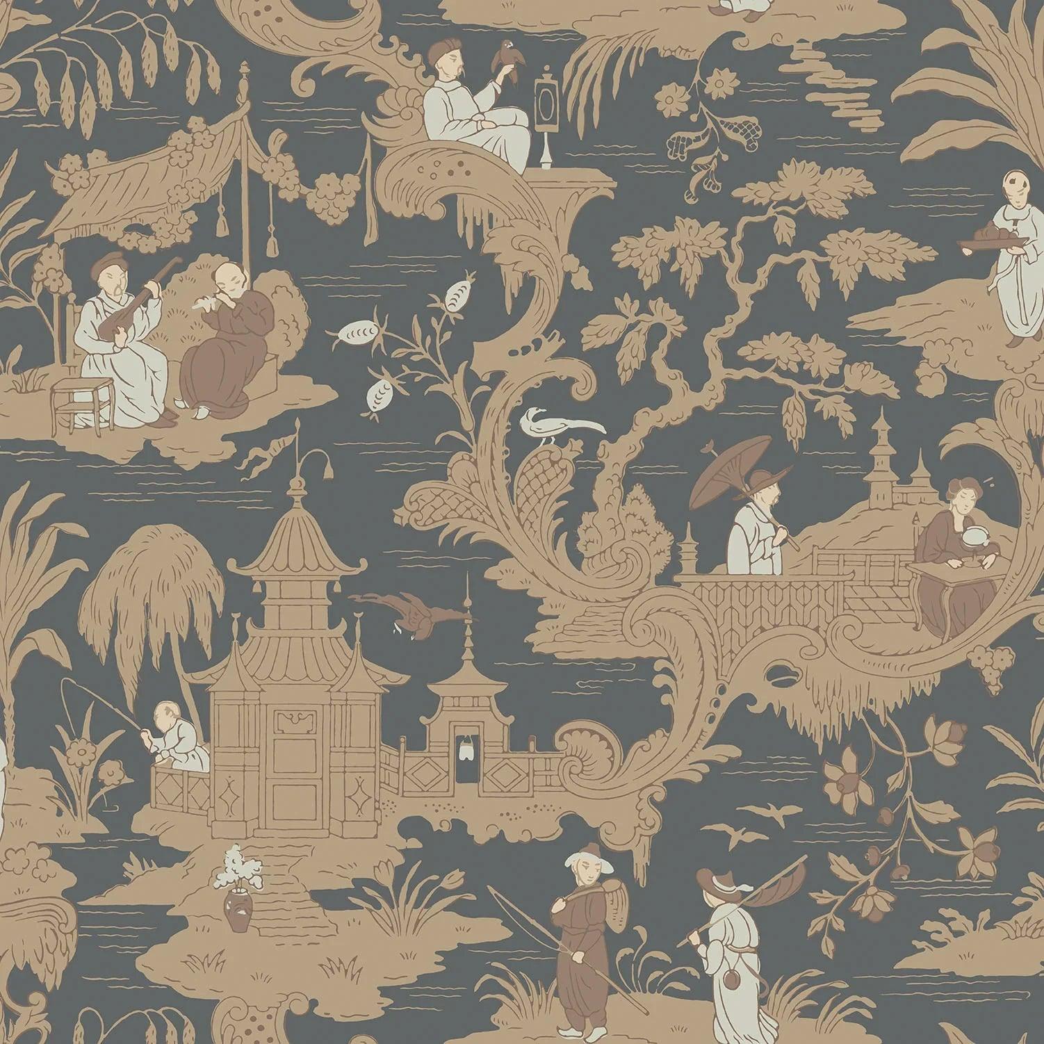 Tapeta ARCHIVE ANTHOLOGY - Chinese Toile węgiel drzewny Cole & Son Default Title Eye on Design