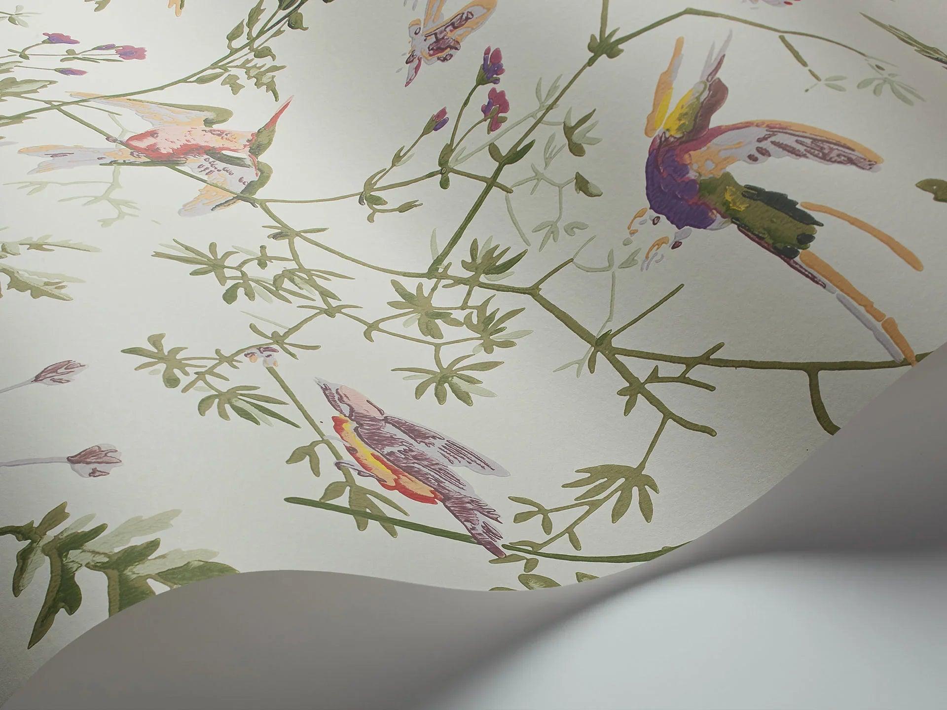 Tapeta ARCHIVE ANTHOLOGY - Hummingbirds oliwkowy na ciepłej zielony Cole & Son Eye on Design