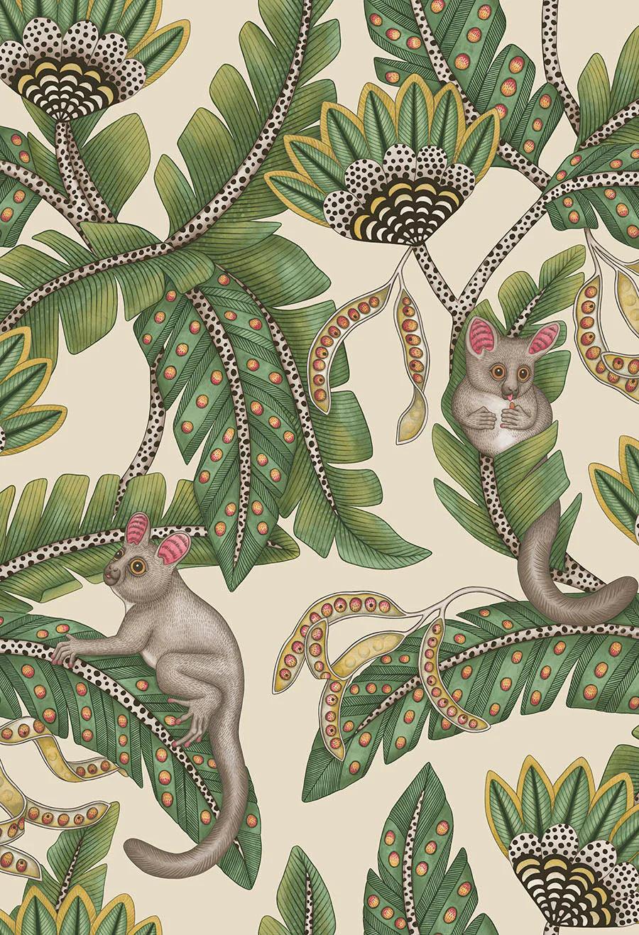 Tapeta ARDMORE JABULA - Bush Baby zieleń na pergaminie Cole & Son Default Title Eye on Design