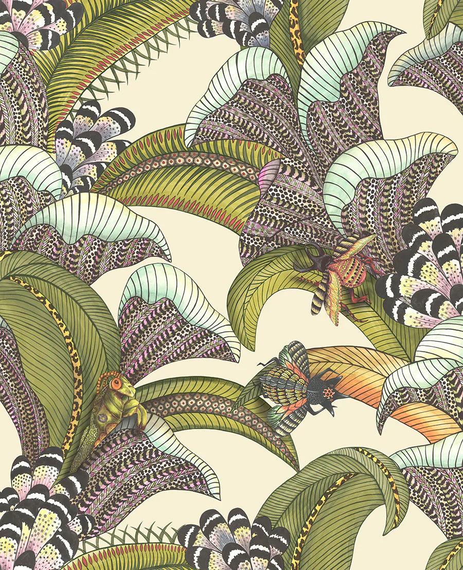 Tapeta ARDMORE JABULA - Hoopoe Leaves terakota na czarnym Cole & Son Eye on Design