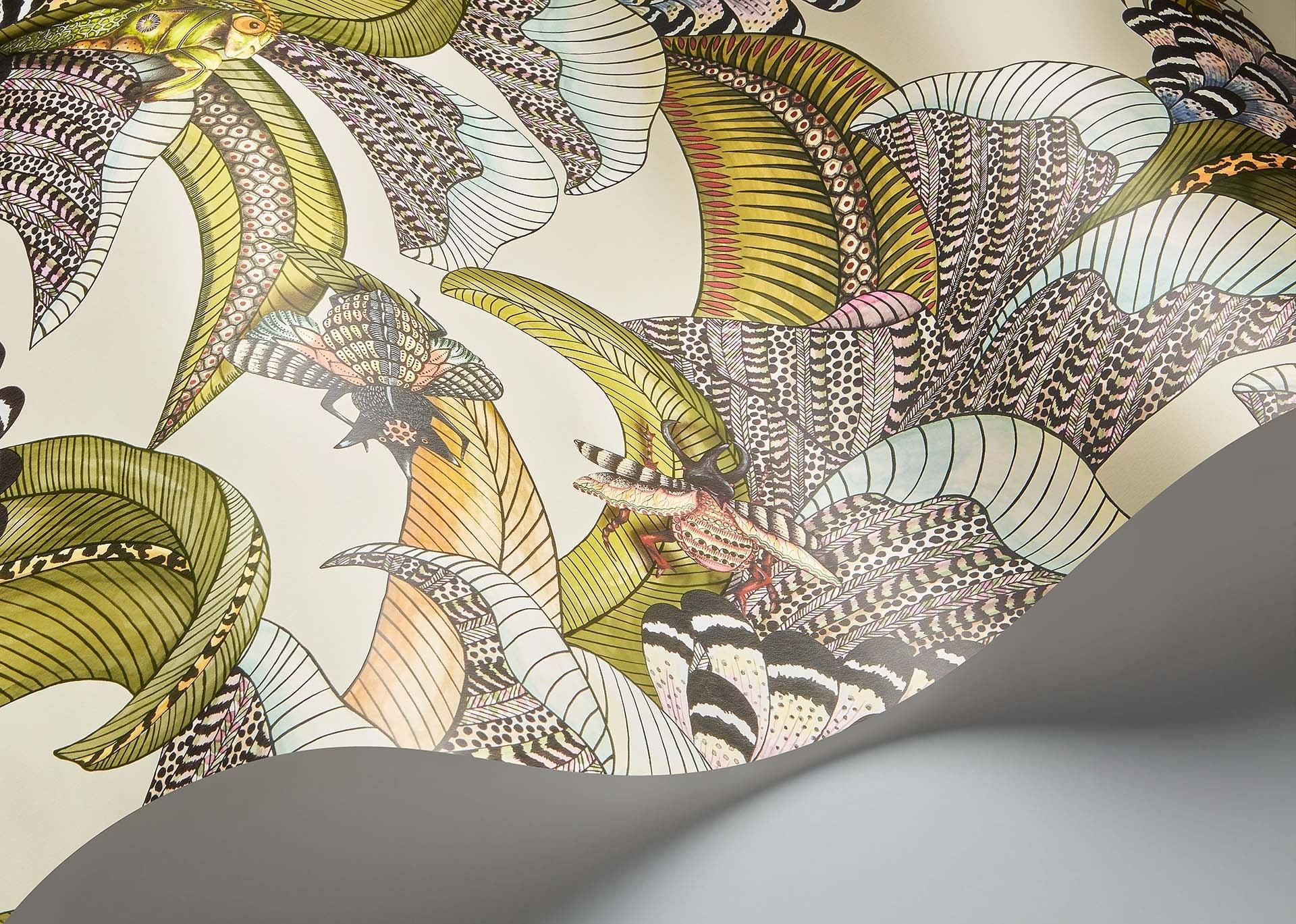 Tapeta ARDMORE JABULA - Hoopoe Leaves zielony na kremie Cole & Son Eye on Design